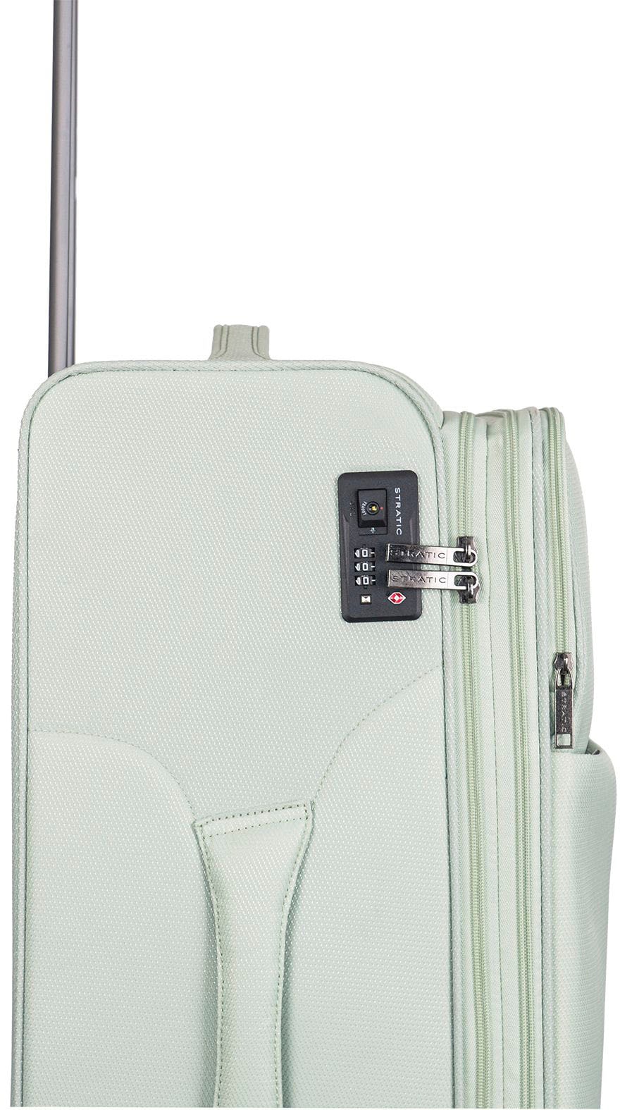 Stratic Weichgepäck-Trolley »Stratic Light + L, mint«, 4 Rollen, Reisekoffer großer Koffer Aufgabegepäck TSA-Zahlenschloss