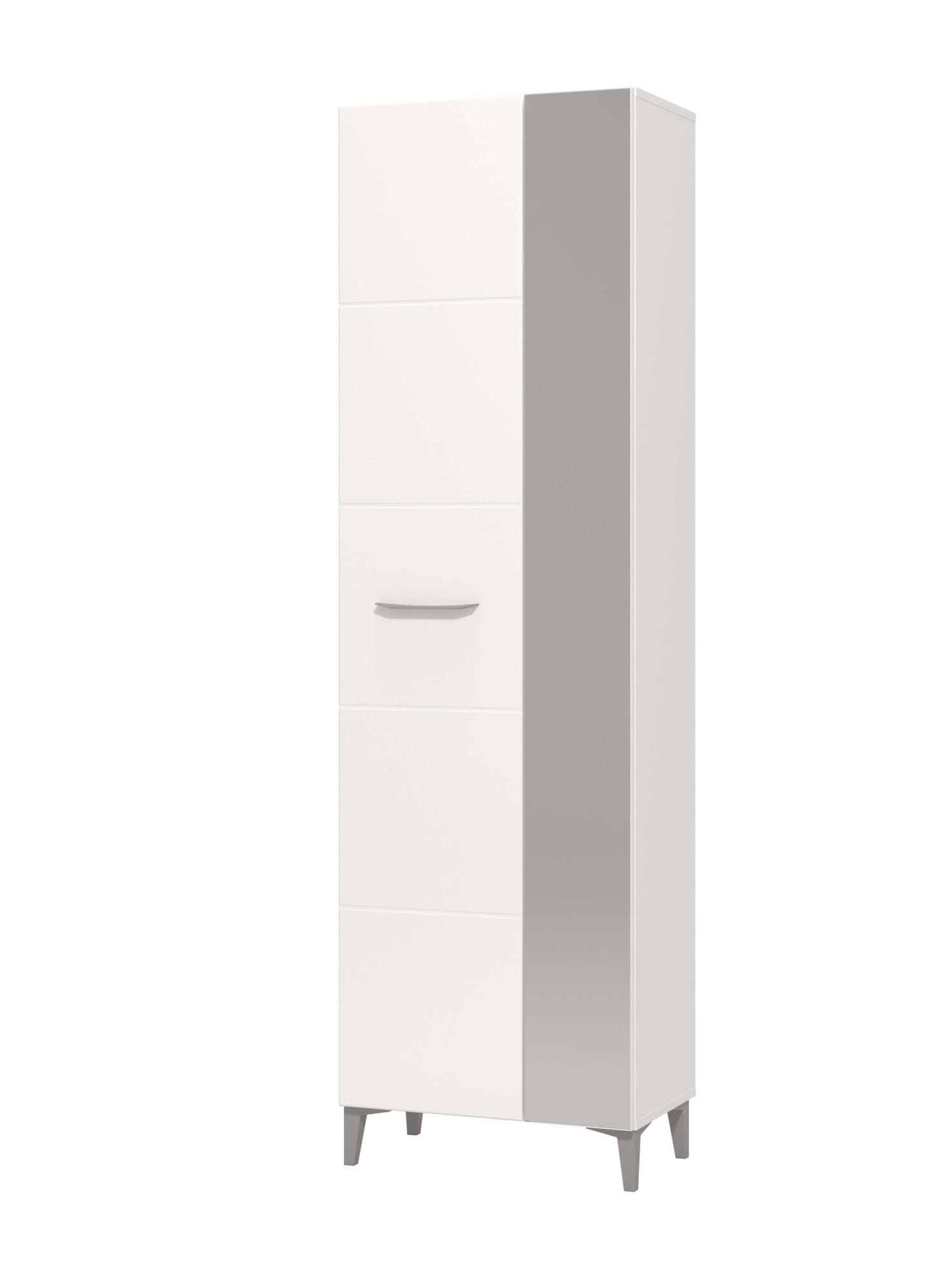 INOSIGN Garderobenschrank »Belfort, Kleiderschrank, Stauraumschrank, Flurschrank, Höhe 195 cm«, in Opaque Weiß mit MDF-beschichtet Fronten, mit Spiegel