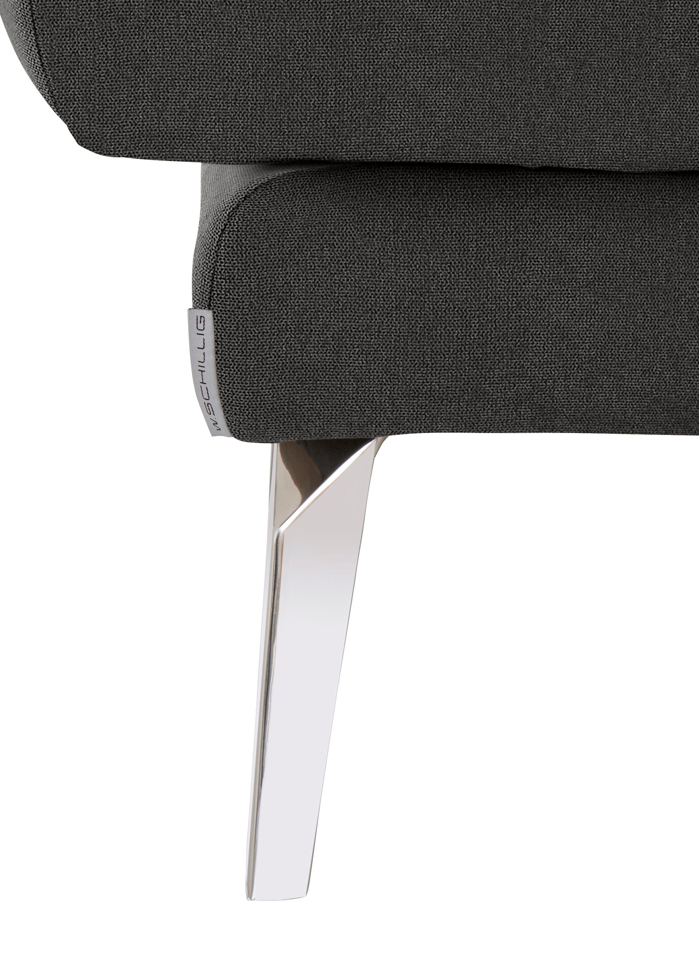 W.SCHILLIG Hocker »softy«, mit dekorativer Heftung im Sitz, Füße Chrom glänzend