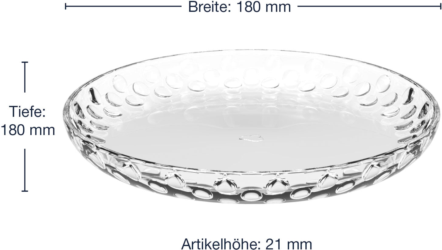 LEONARDO Dessertteller »Cucina Optic«, (Set, 6 St.), Glas, Ø 18 cm