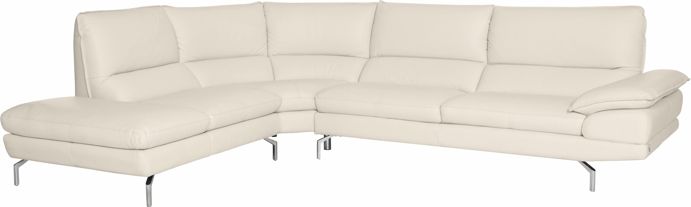 CALIA ITALIA Ecksofa »Dave, italienisches Designsofa L-Form, erstklassiger Sitzkomfort«, Ottomane wahlweise links oder rechts, in zwei tollen Lederqualitäten