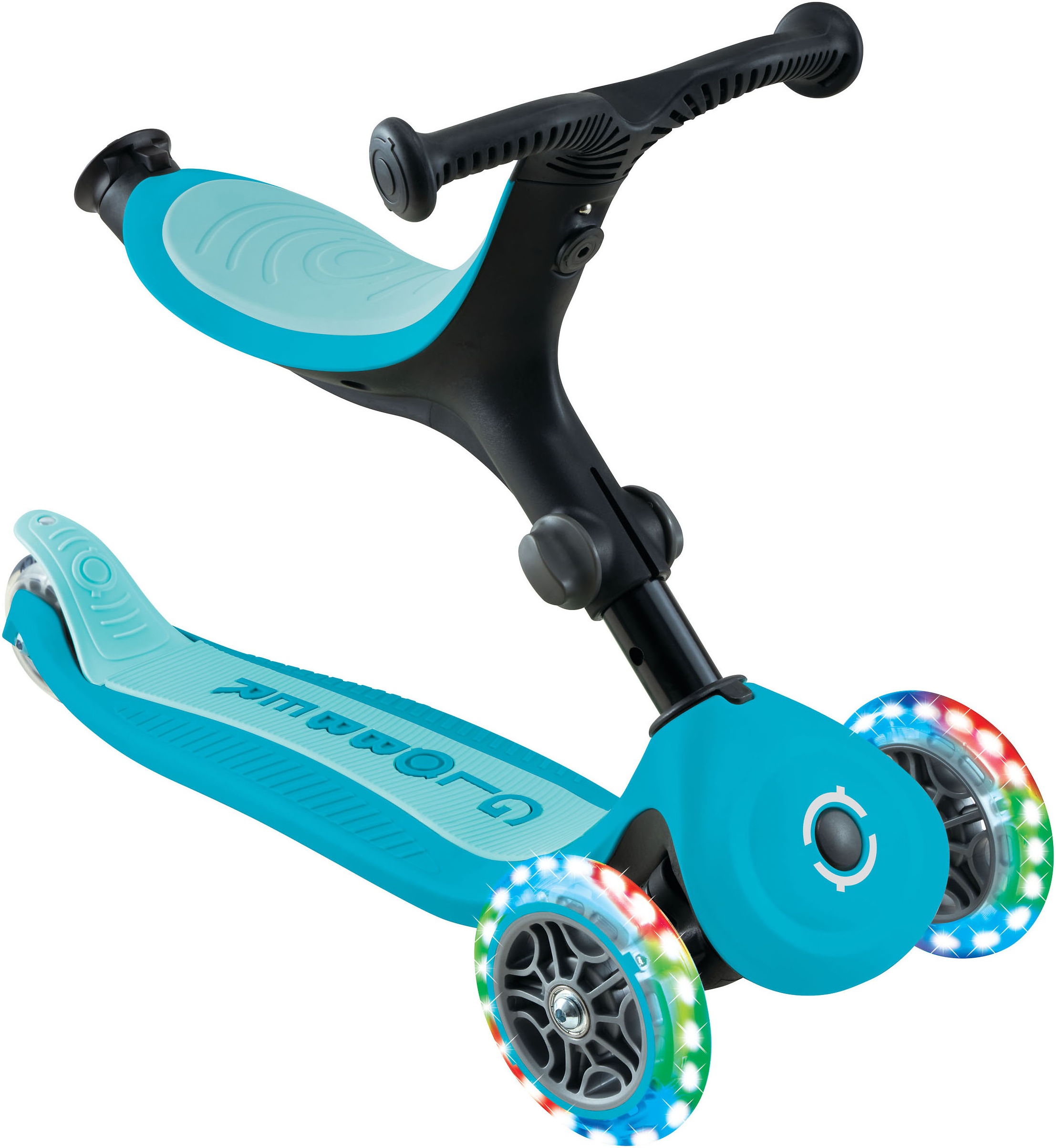 Globber Tretroller »GO-UP ACTIVE LIGHTS 360, mit Leuchtrollen« Aufsitzrad, Laufrad und Scooter