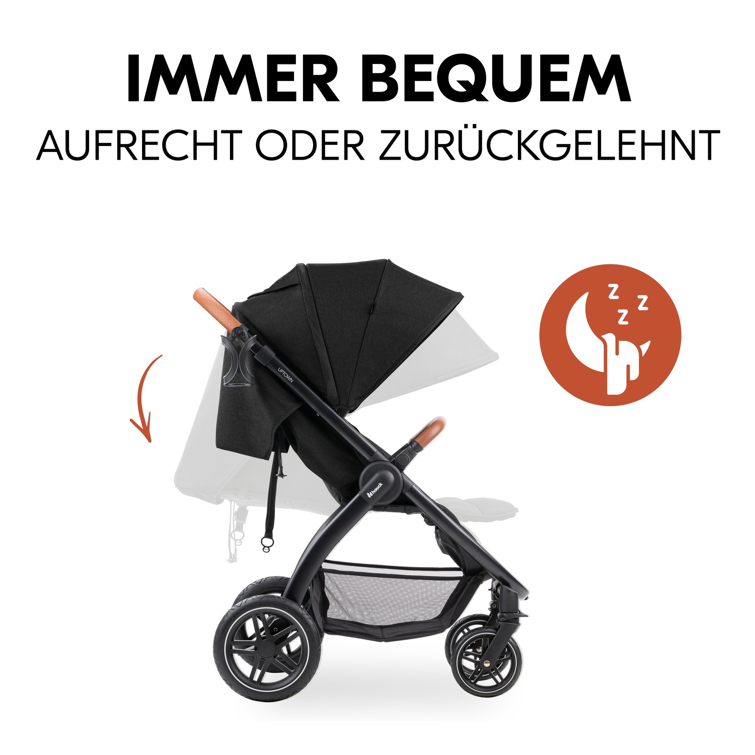 Hauck Kinder-Buggy »Uptown, Black Melange«, 22 kg, bis 22 kg belastbar