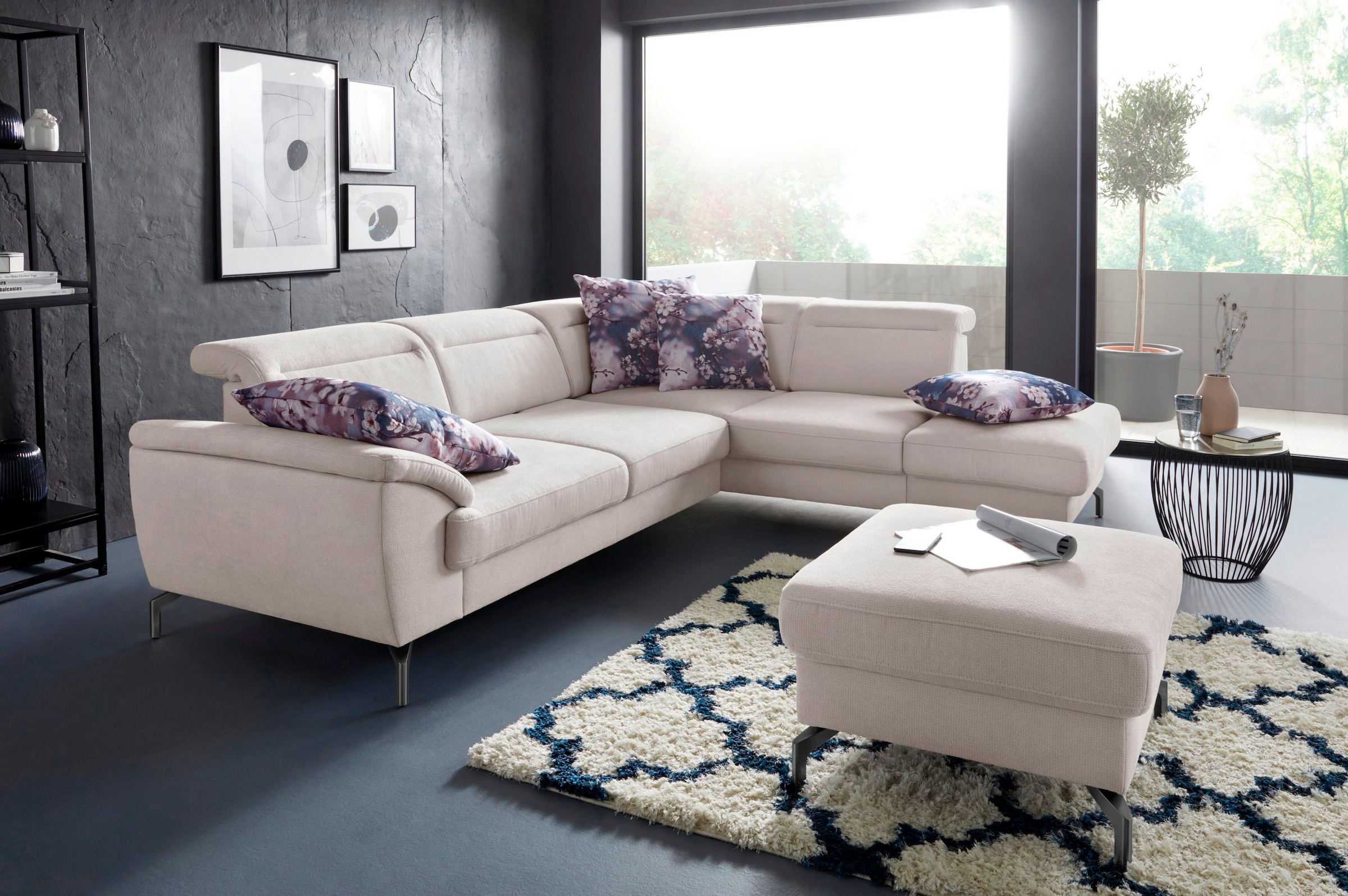 sit&more Hocker »Percy«, Fußhöhe 15cm, wahlweise mit unterschiedlichen Fußfarben