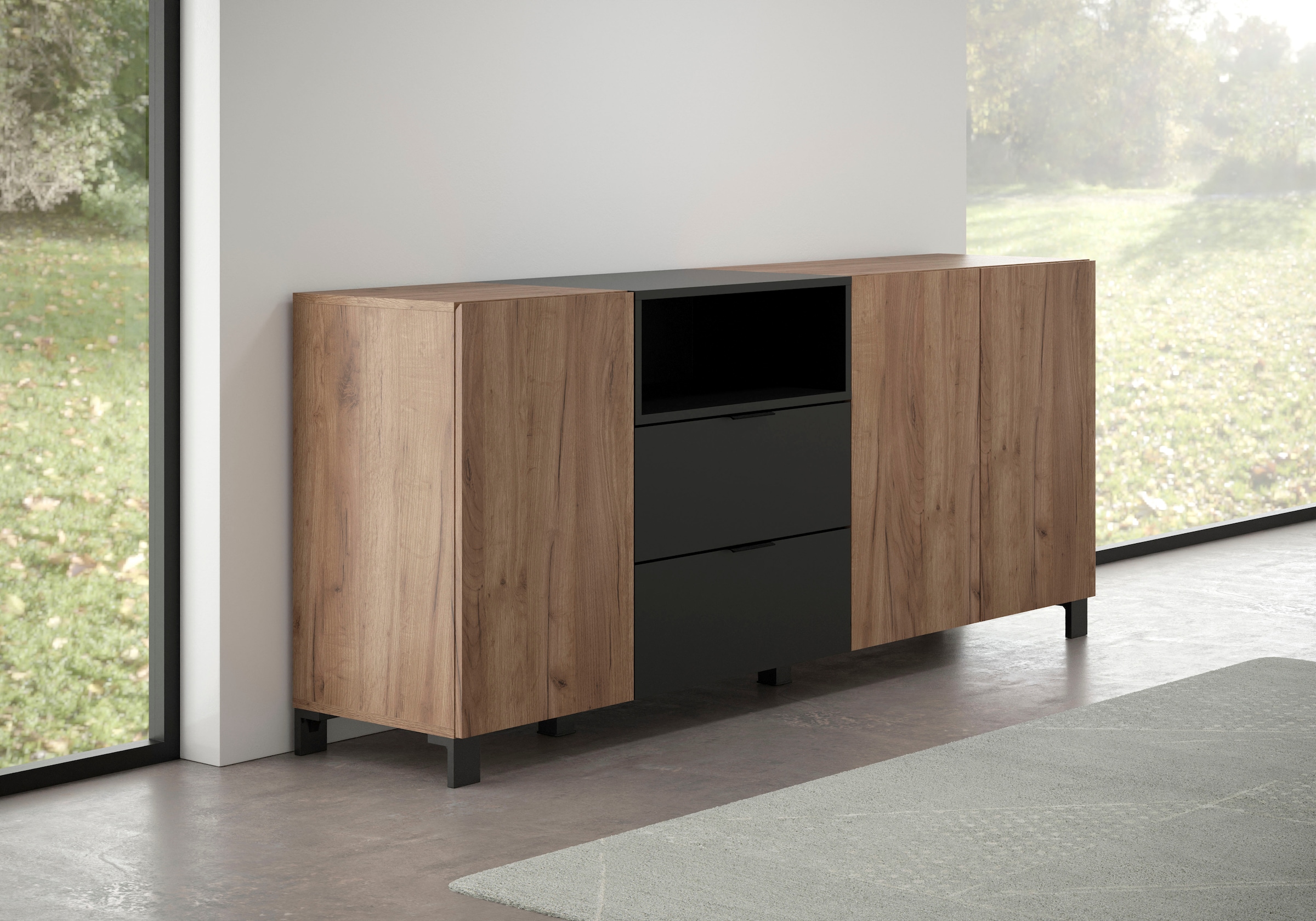 INOSIGN Sideboard »Kriens«, Anrichte Eiche, Breite 185 cm, Höhe 78 cm