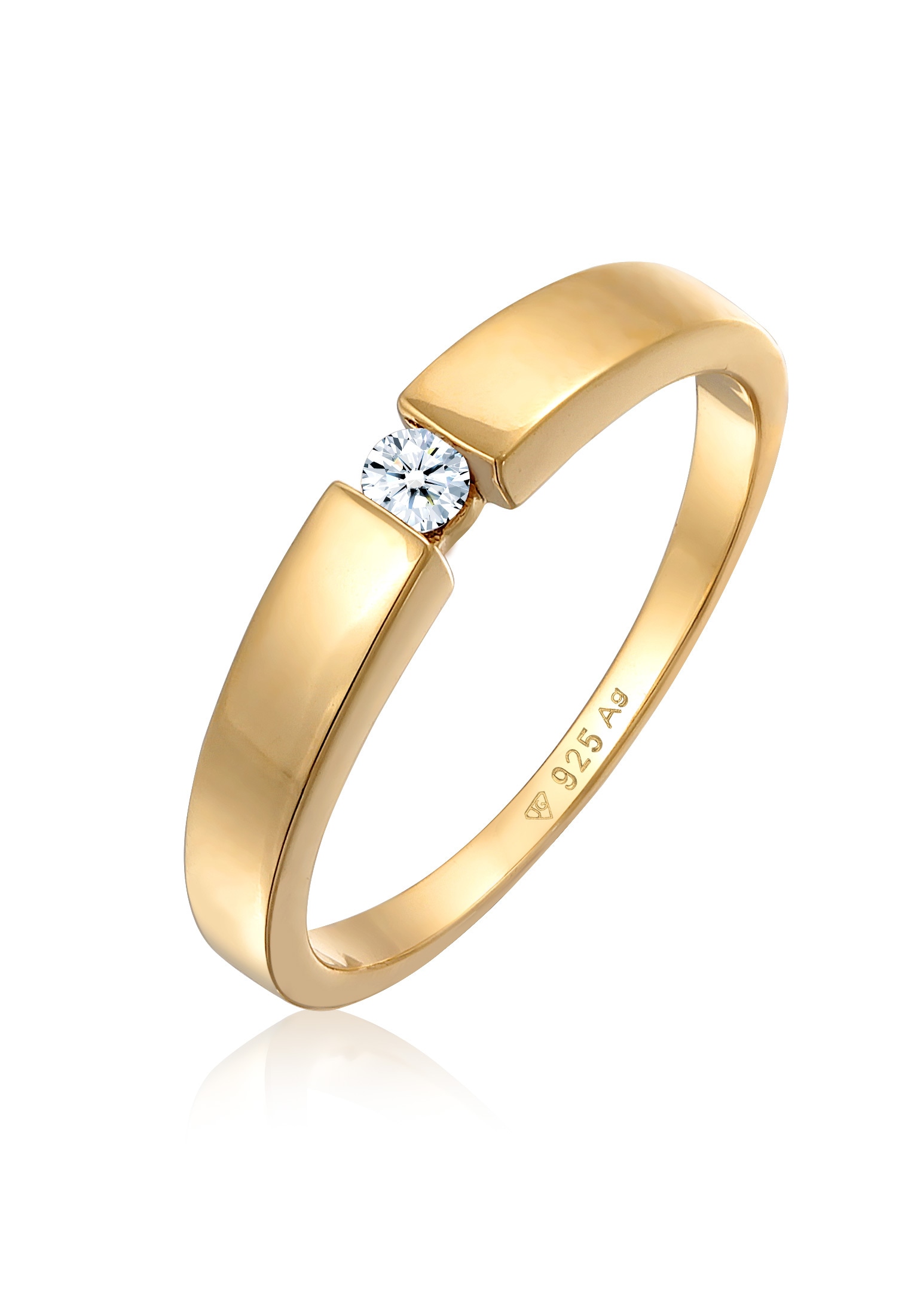 Elli DIAMONDS Trauring »Ring Klassisch Bandring Diamant 0.06 ct. 925 Silber«