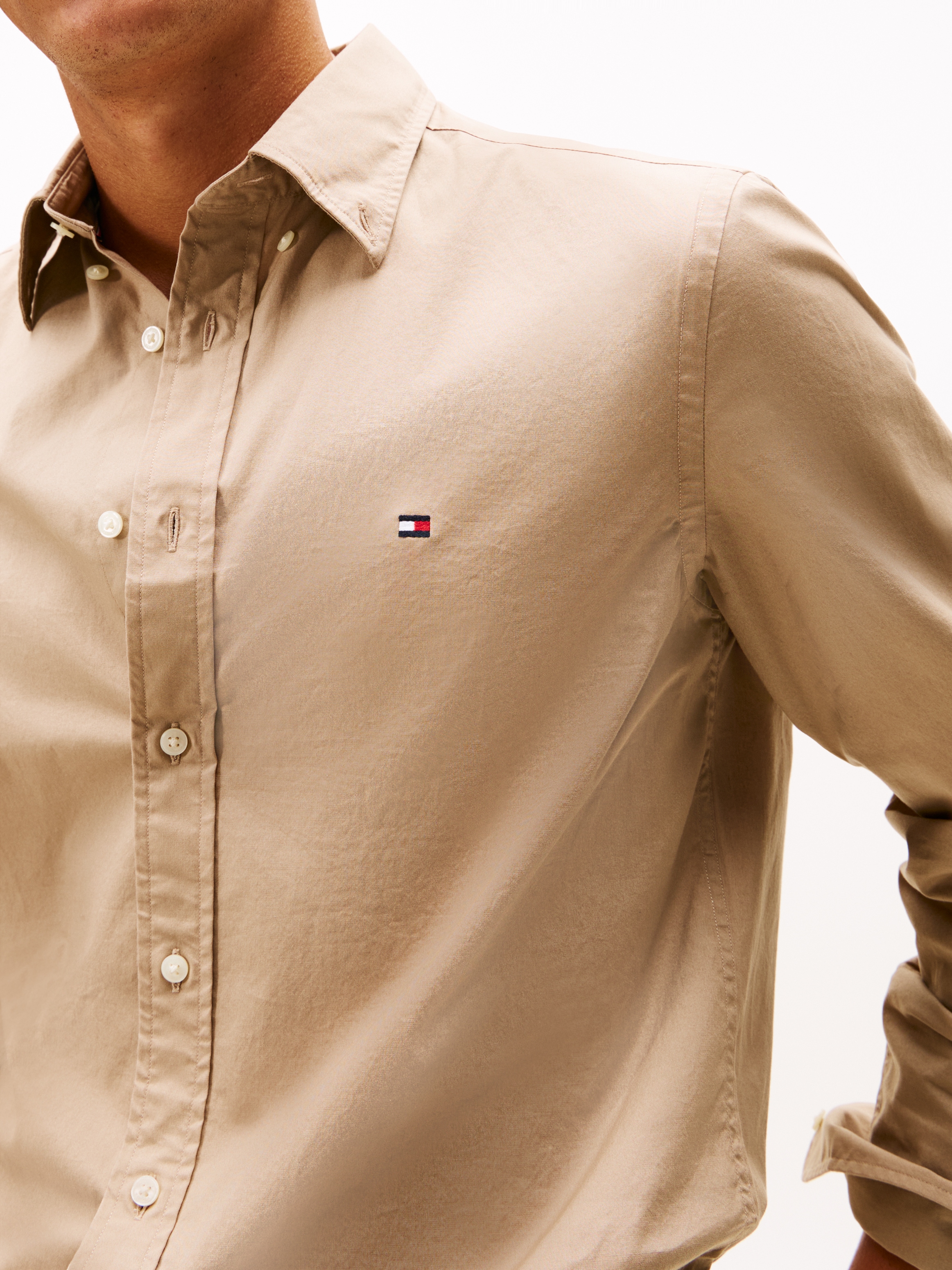 Tommy Hilfiger Businesshemd »FLEX POPLIN SOLID« unifarben, klassisch, regular fit, Baumwolle, Button-down-Kragen