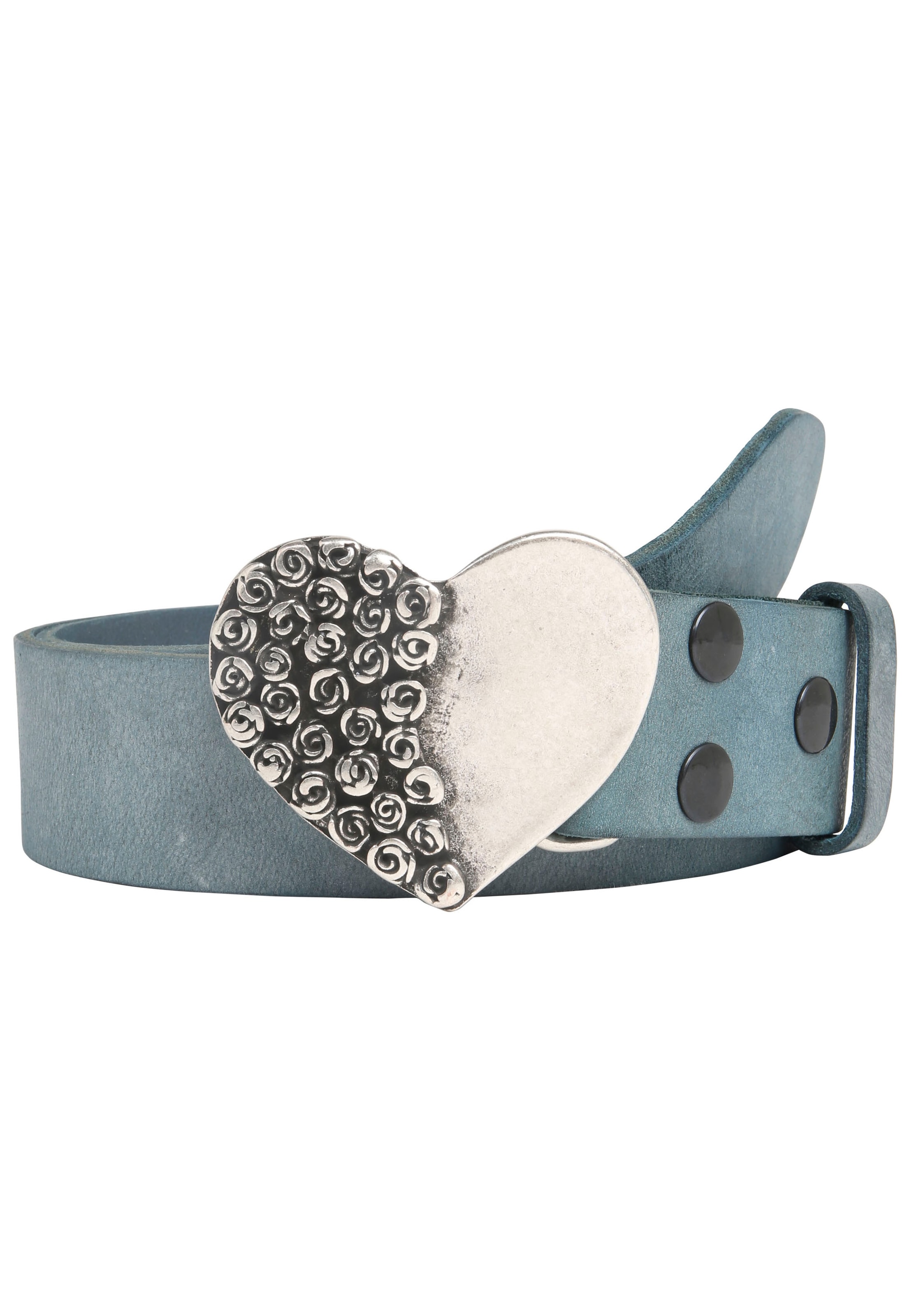 Rettungsring Gürtel Ledergürtel mit austauschbarer Schließe »Rosenherz Halb«