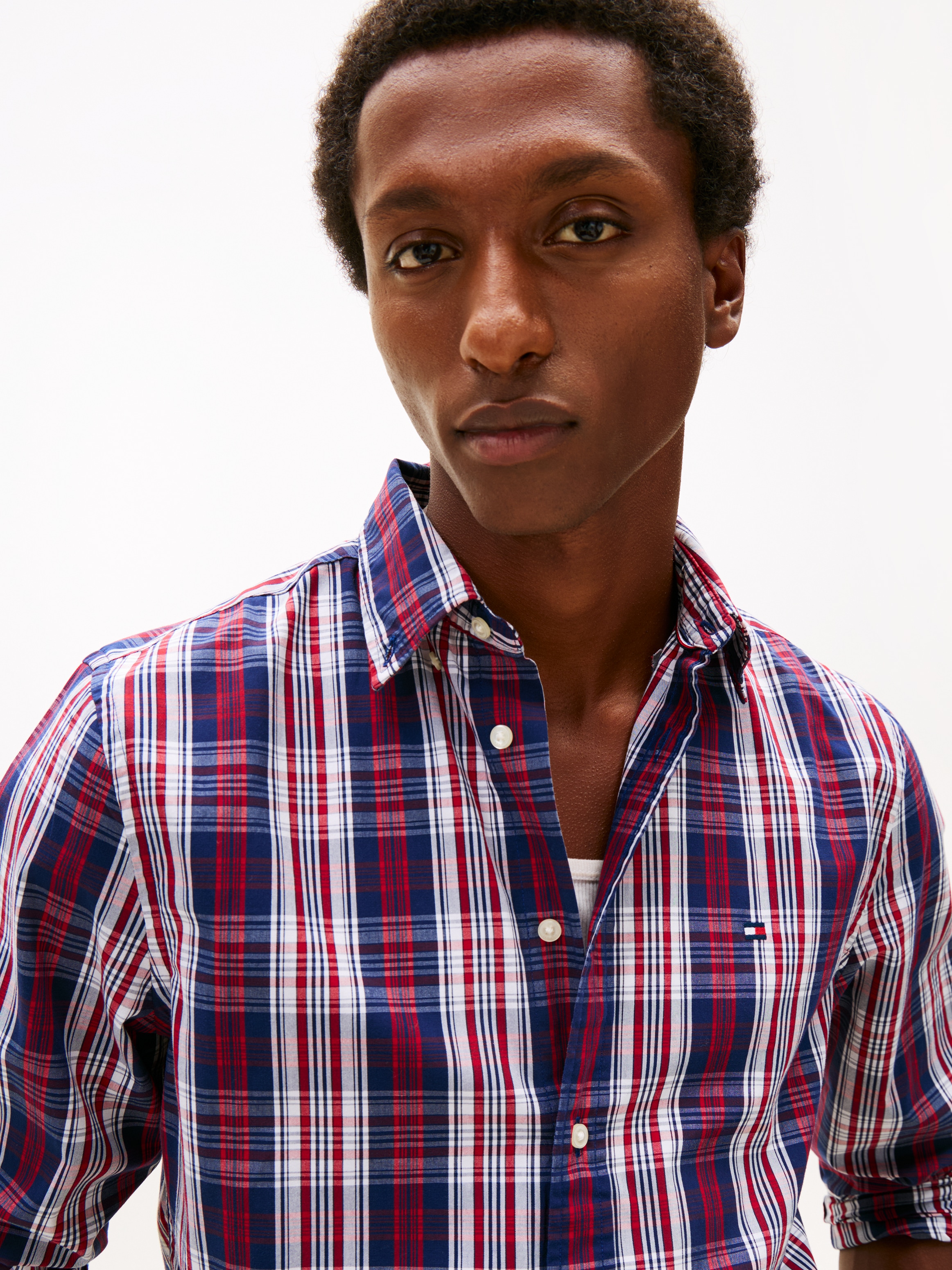 Tommy Hilfiger Langarmhemd »FLEX POPLIN MEDIUM CHECK« Button-down-Kragen, Regular fit