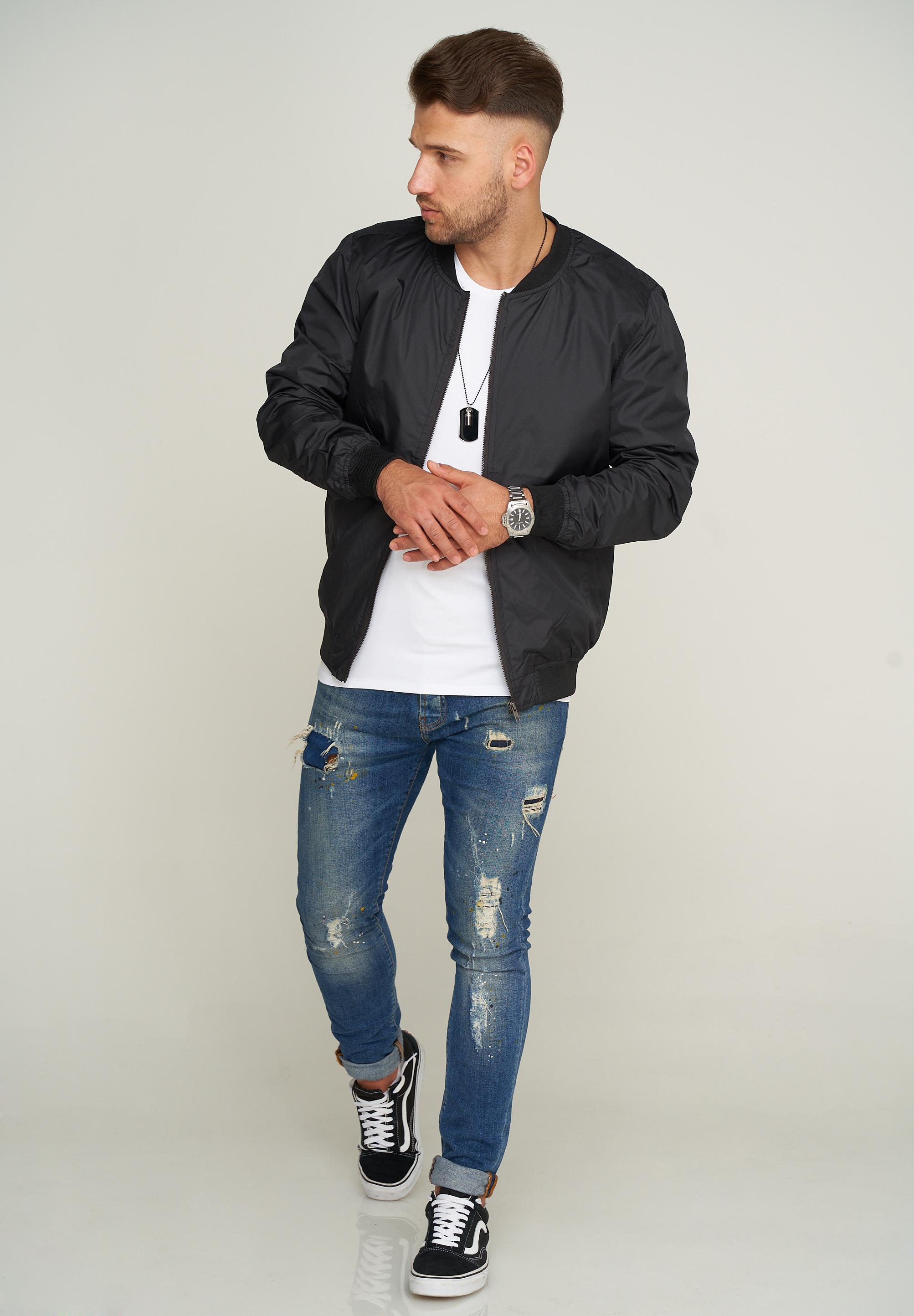 SOULSTAR Blouson »mit Baseball-Kragen leichte Sommerjacke« Herren Blousonjacke leichte Bomberjacke Übergangsjacke