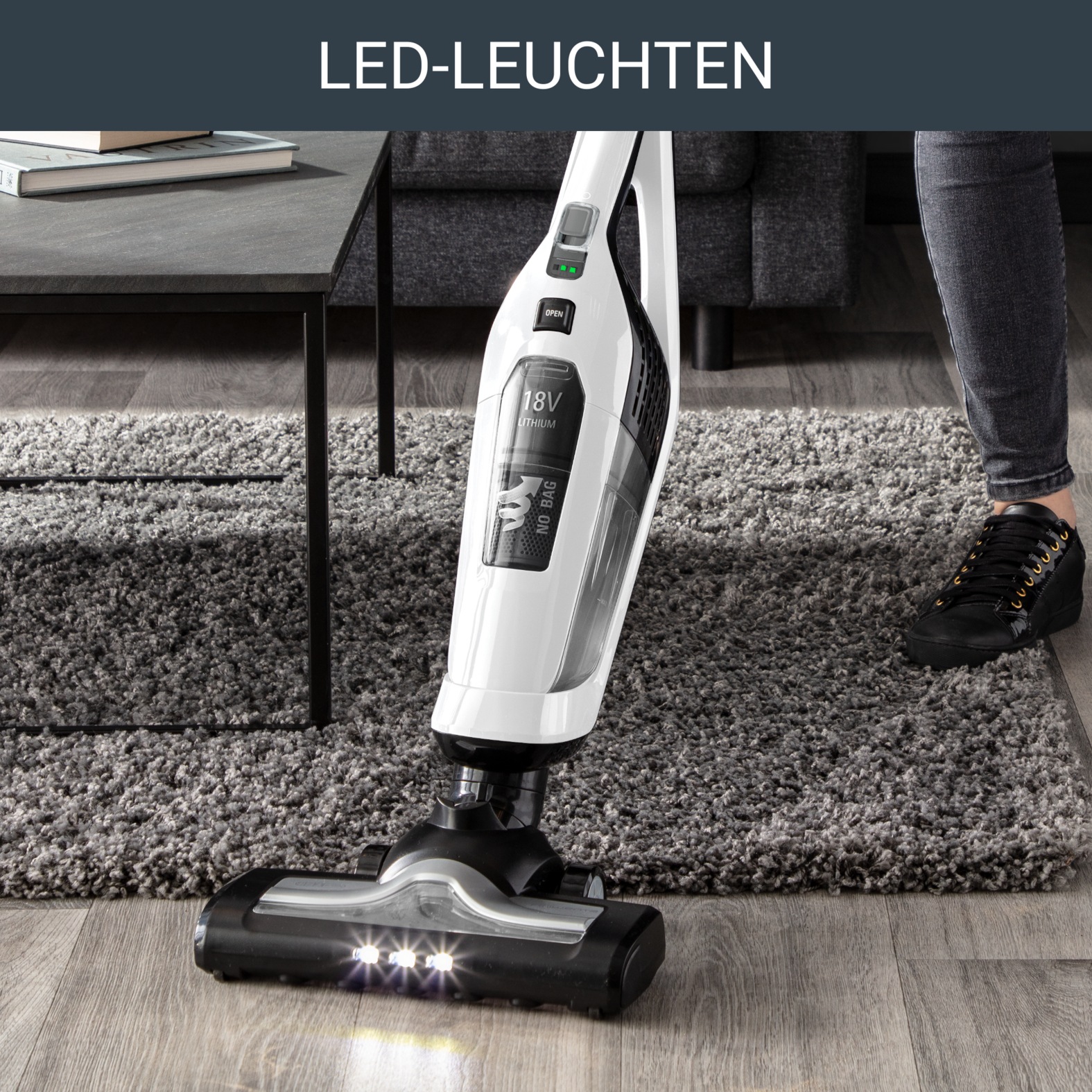 Rowenta Akku-Stielstaubsauger »Dual Force 2-in-1, mühelose Aufbewahrung, klappbarer Griff, LED-Düse«, besonder leicht, langlebige Batterie, 2 Geschwindigkeiten, RH6737
