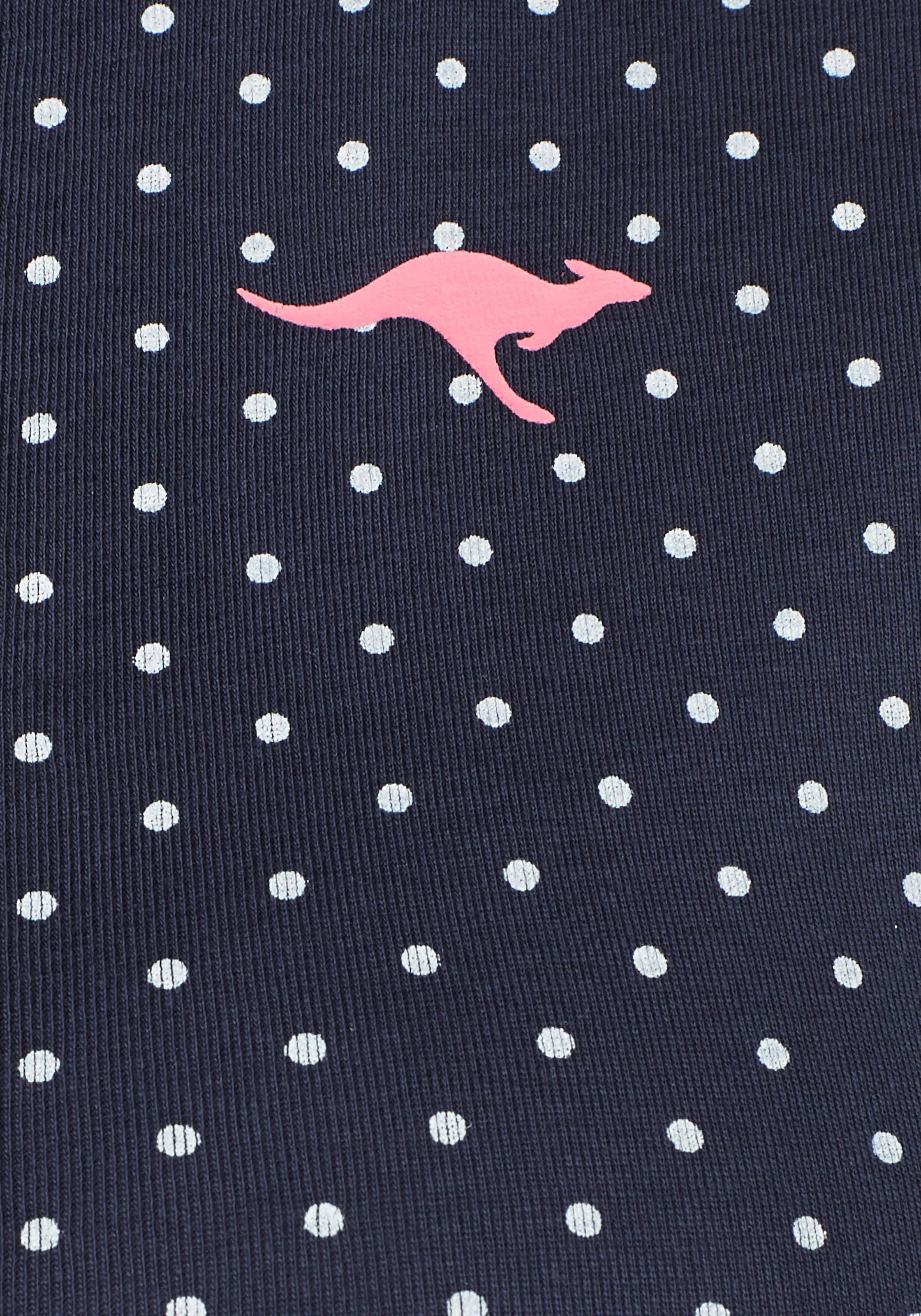 KangaROOS Poloshirt, figurbetonter Schnitt, bedrucktes Punkte-Motiv, Hemdblusenkragen