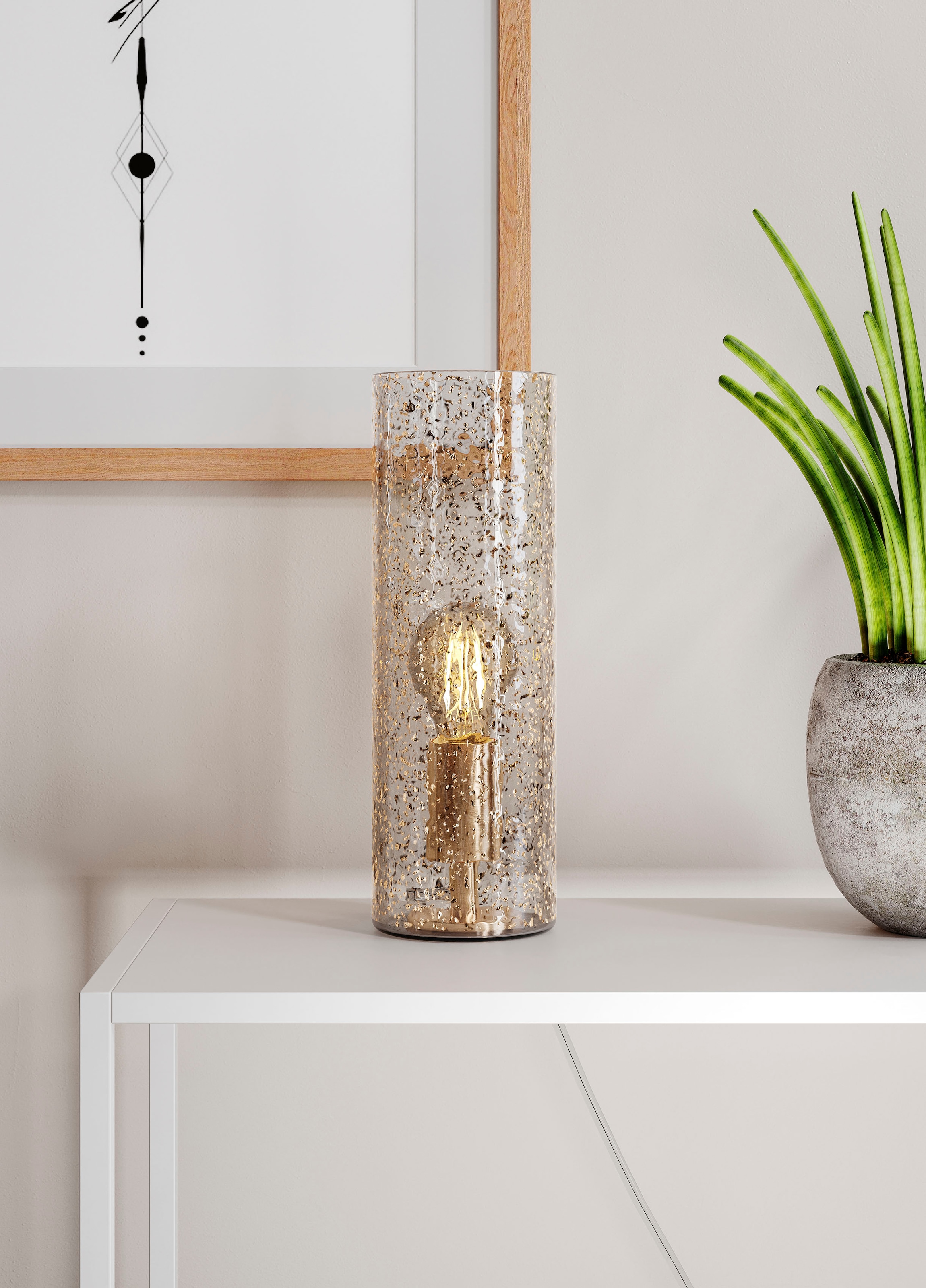 By Rydens Tischleuchte »Golden«, 1 flammig-flammig, Tischleuchte aus Glas,  30 cm hoch online kaufen | mit 3 Jahren XXL Garantie | Tischlampen