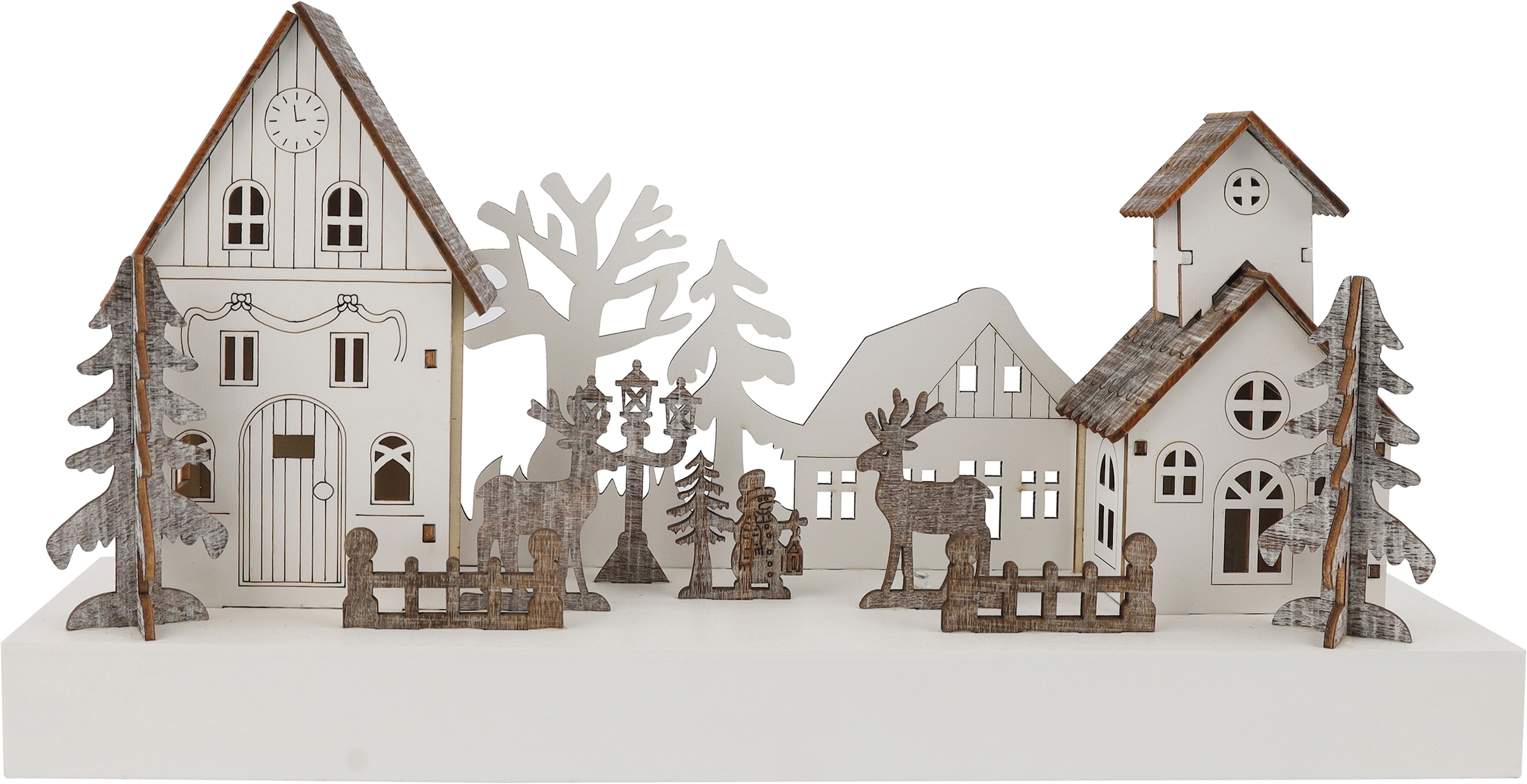 OTTO home Weihnachtsdorf »Weihnachtsdeko« integrierte Beleuchtung, Weihnachtslandschaft aus Holz