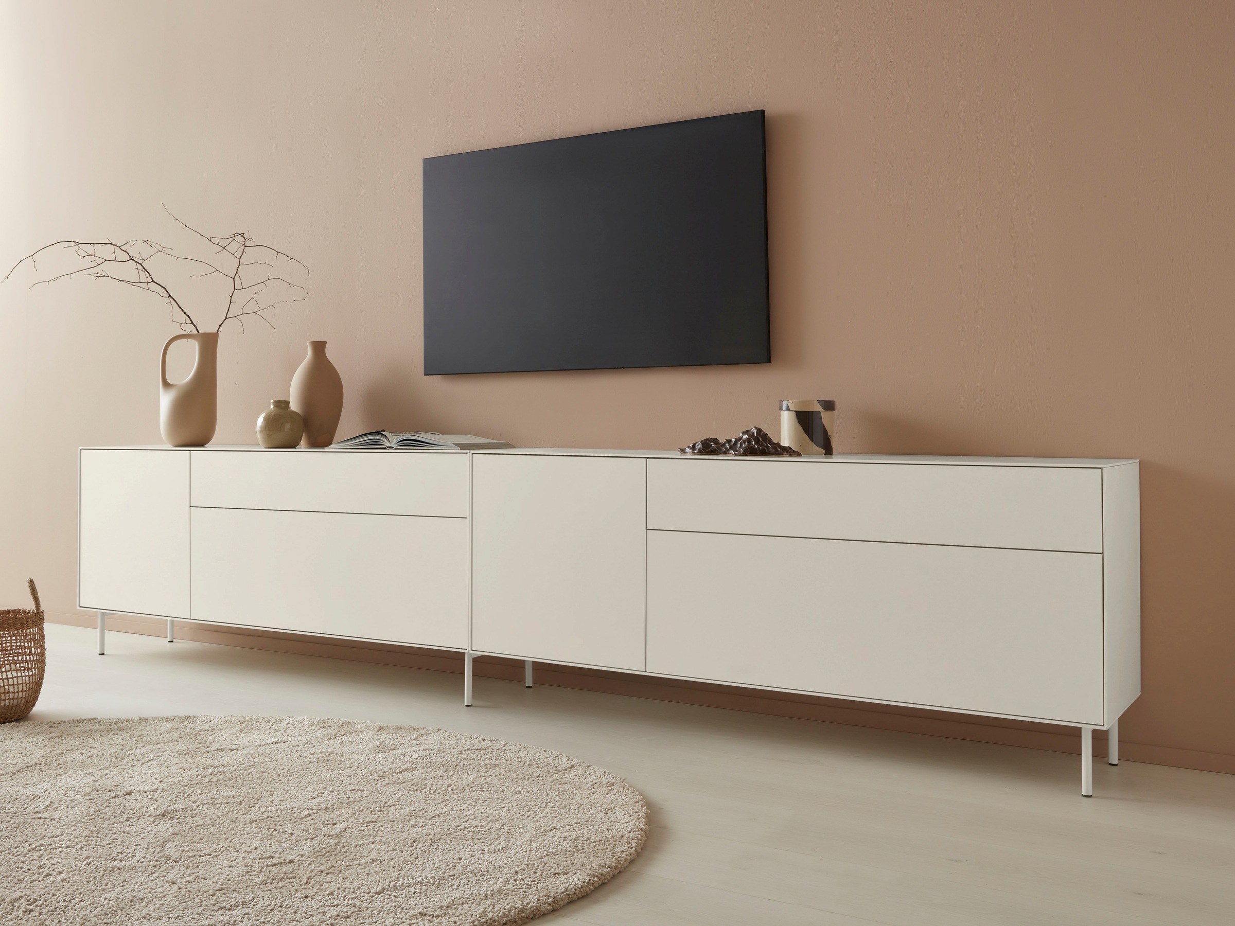 LeGer Home by Lena Gercke Lowboard »Essentials«, Breite: 167 cm, MDF lackiert, Push-to-open-Funktion