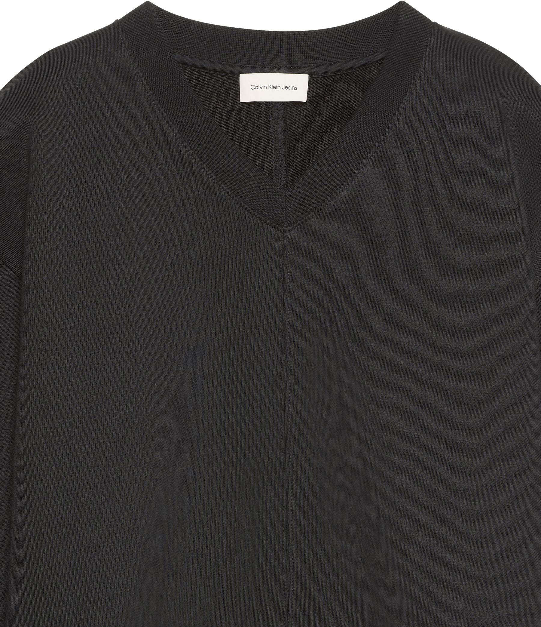 Calvin Klein Jeans Sweatshirt »LS TERRY WOVEN LABEL VNK SWEATSH«, Regular fit mit V-Ausschnitt
