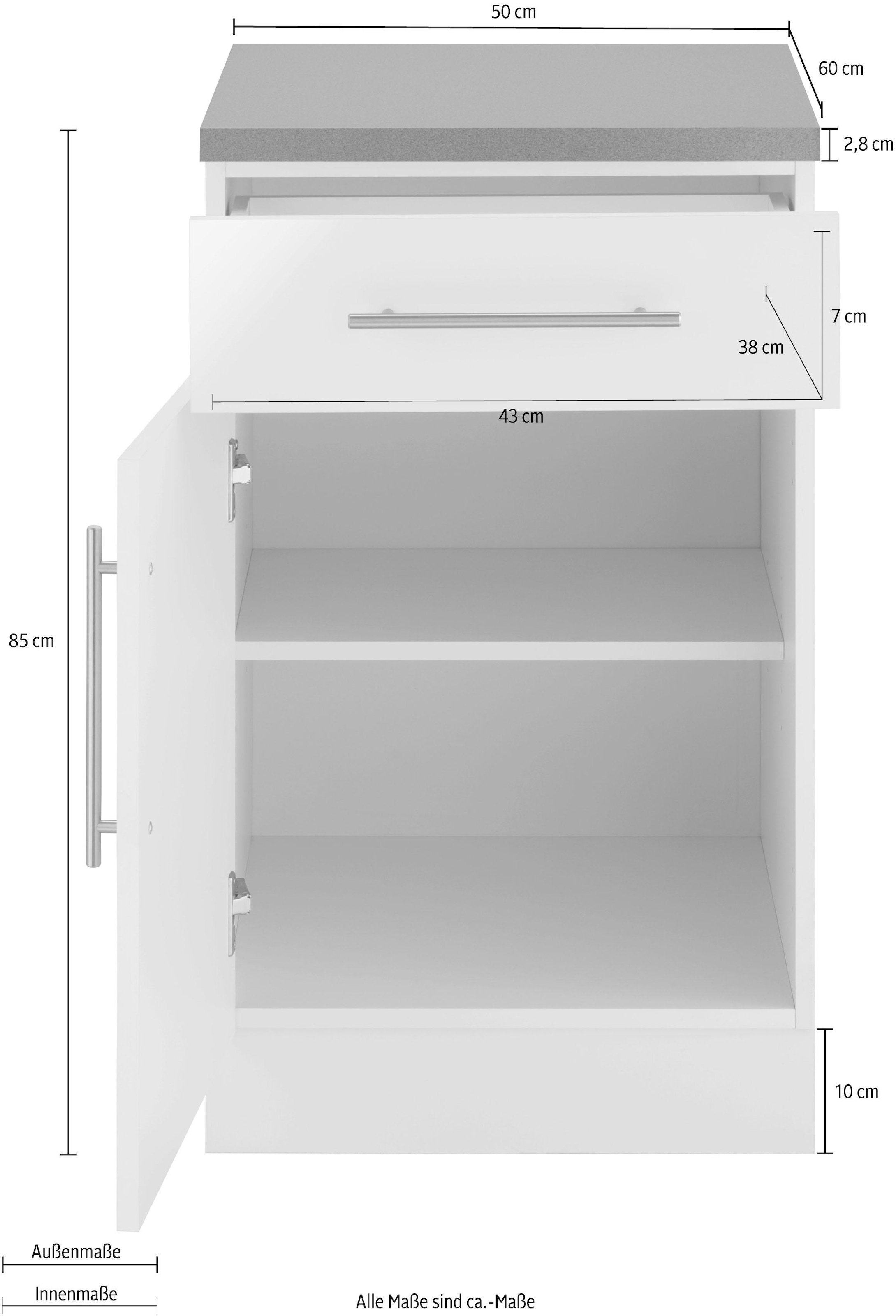 wiho Küchen Unterschrank »Cali, TOPSELLER« 50 cm breit