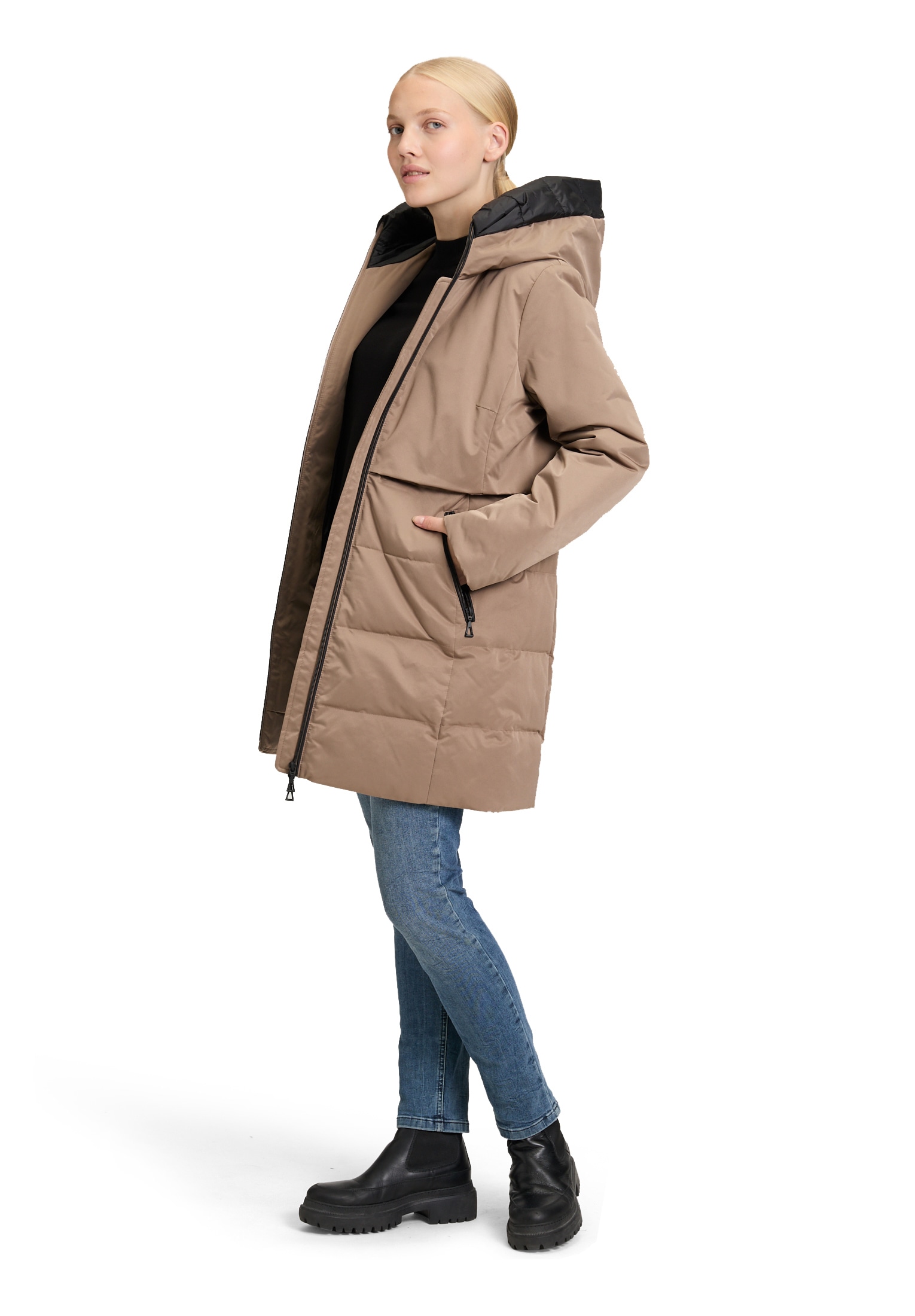 Amber & June Winterjacke »Wintermantel mit Kapuze«