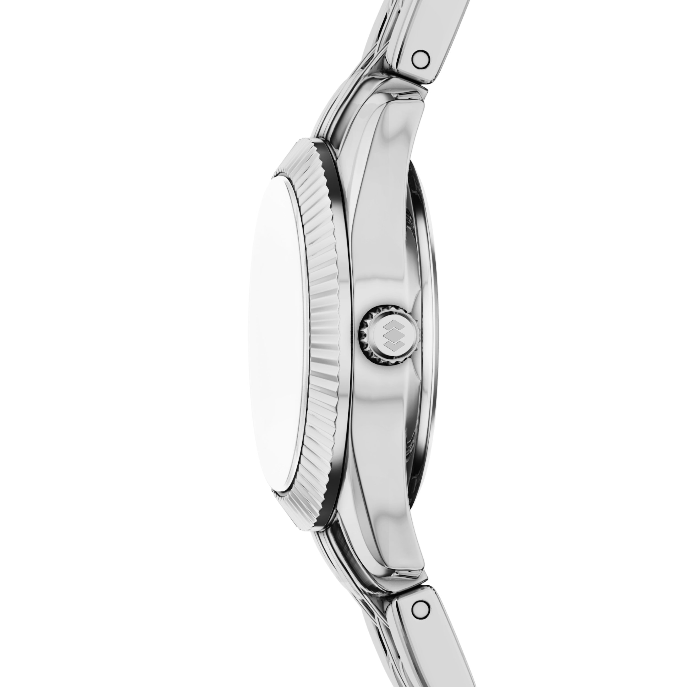 Fossil Quarzuhr »Scarlette« Armbanduhr, Damenuhr, Edelstahlarmband, analog, Glassteine
