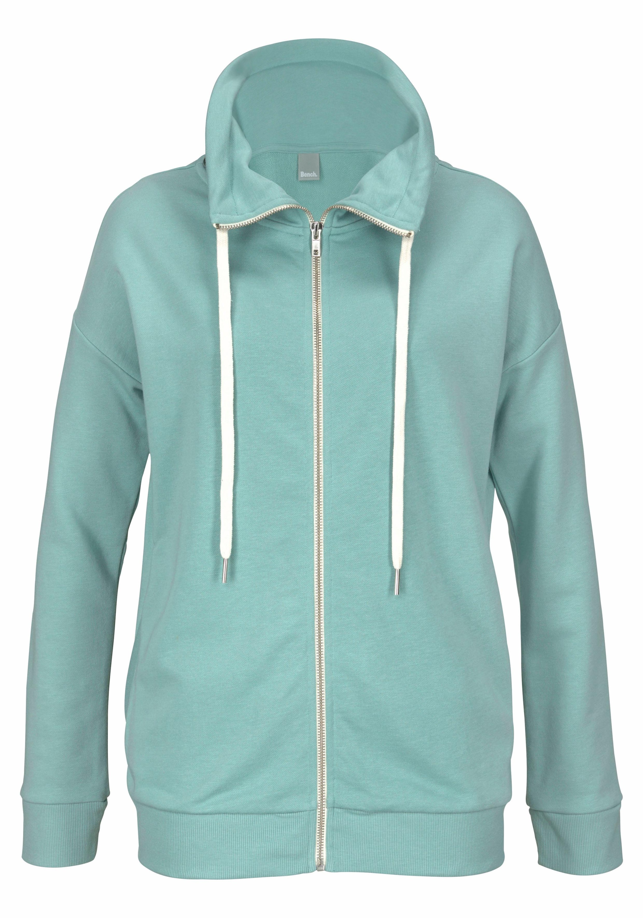 Bench. Sweatjacke, mit Glanzprint am Stehkragen, Loungeanzug