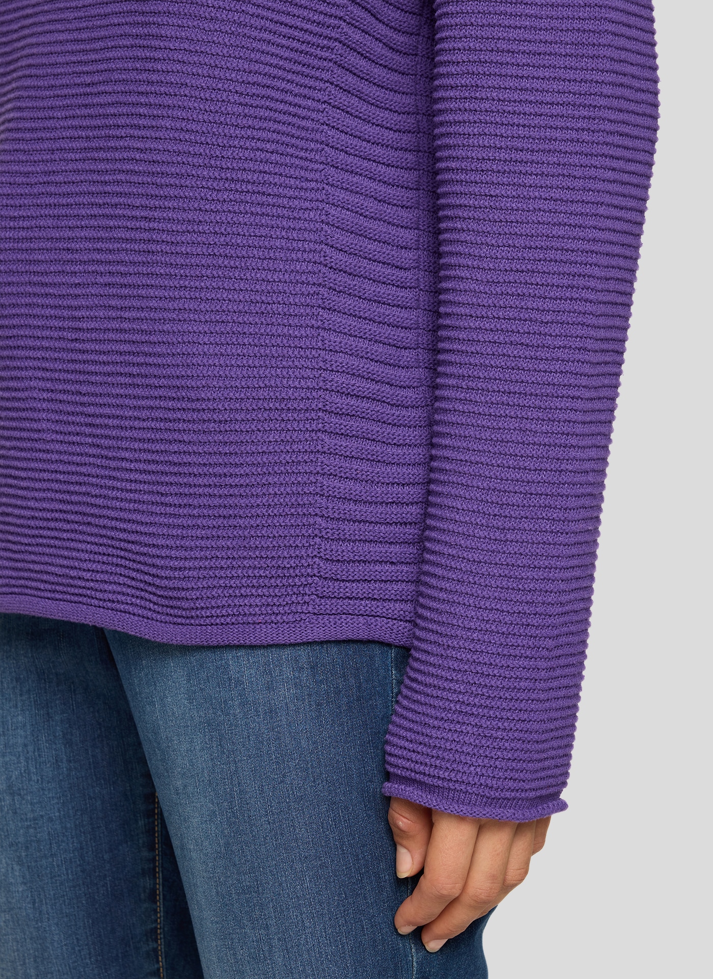 Rabe Strickpullover mit Streifen-Struktur / Rundhals