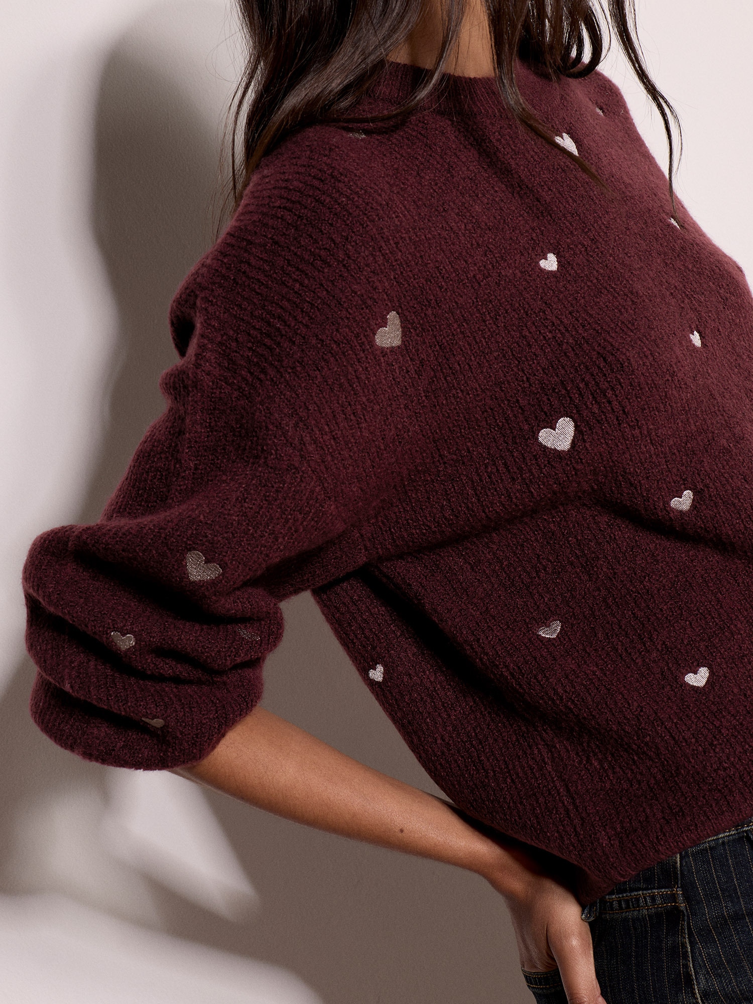 Apricot Strickpullover »Strickpullover« mit aufgestickten Herzen