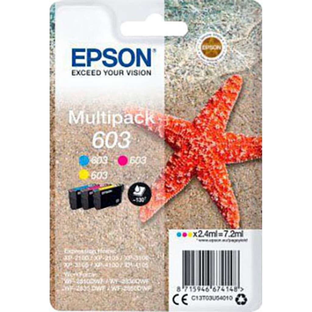 Epson Tintenpatrone »Multipack 603«, original Druckerpatrone 603 cyan/magenta/gelb