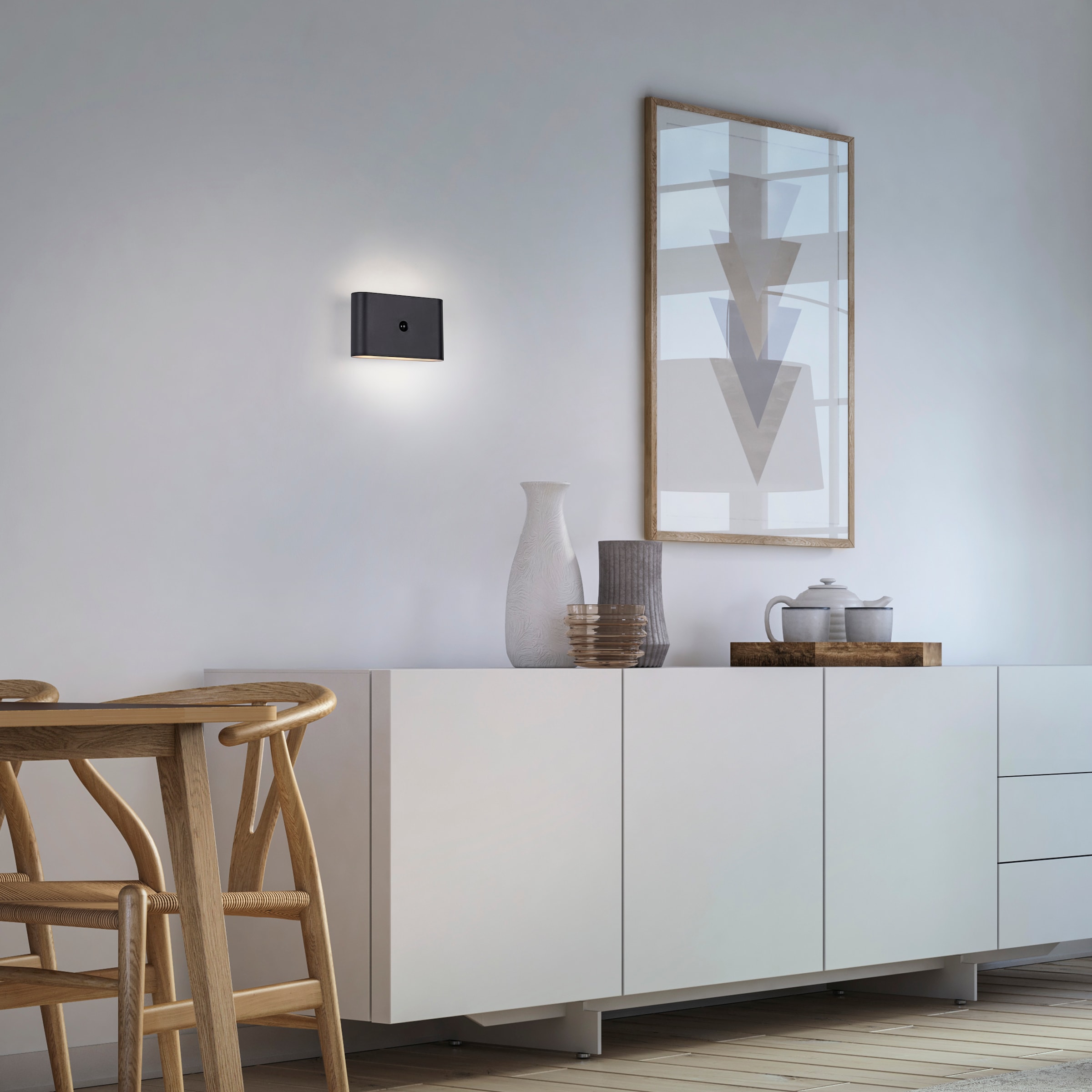 JUST LIGHT LED Wandleuchte »AKKU ZIDDY« LED-Board 1 Stk. Warmweiß Bewegungsmelder, Akkubetrieben, magnetische Befestigung