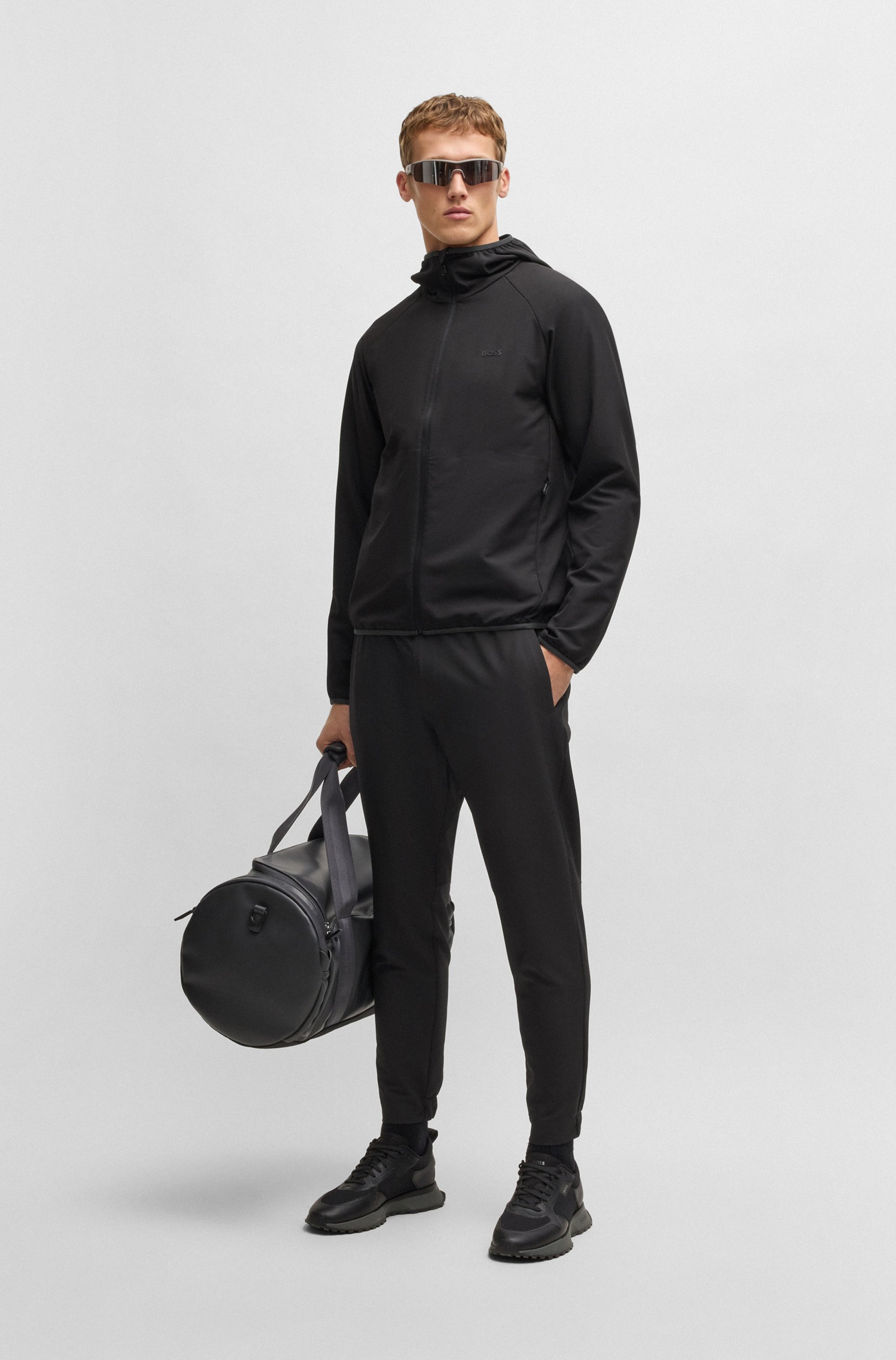BOSS GREEN Funktionsjacke »L Commuter«, mit Kapuze, mit gummiertem Markenlabel