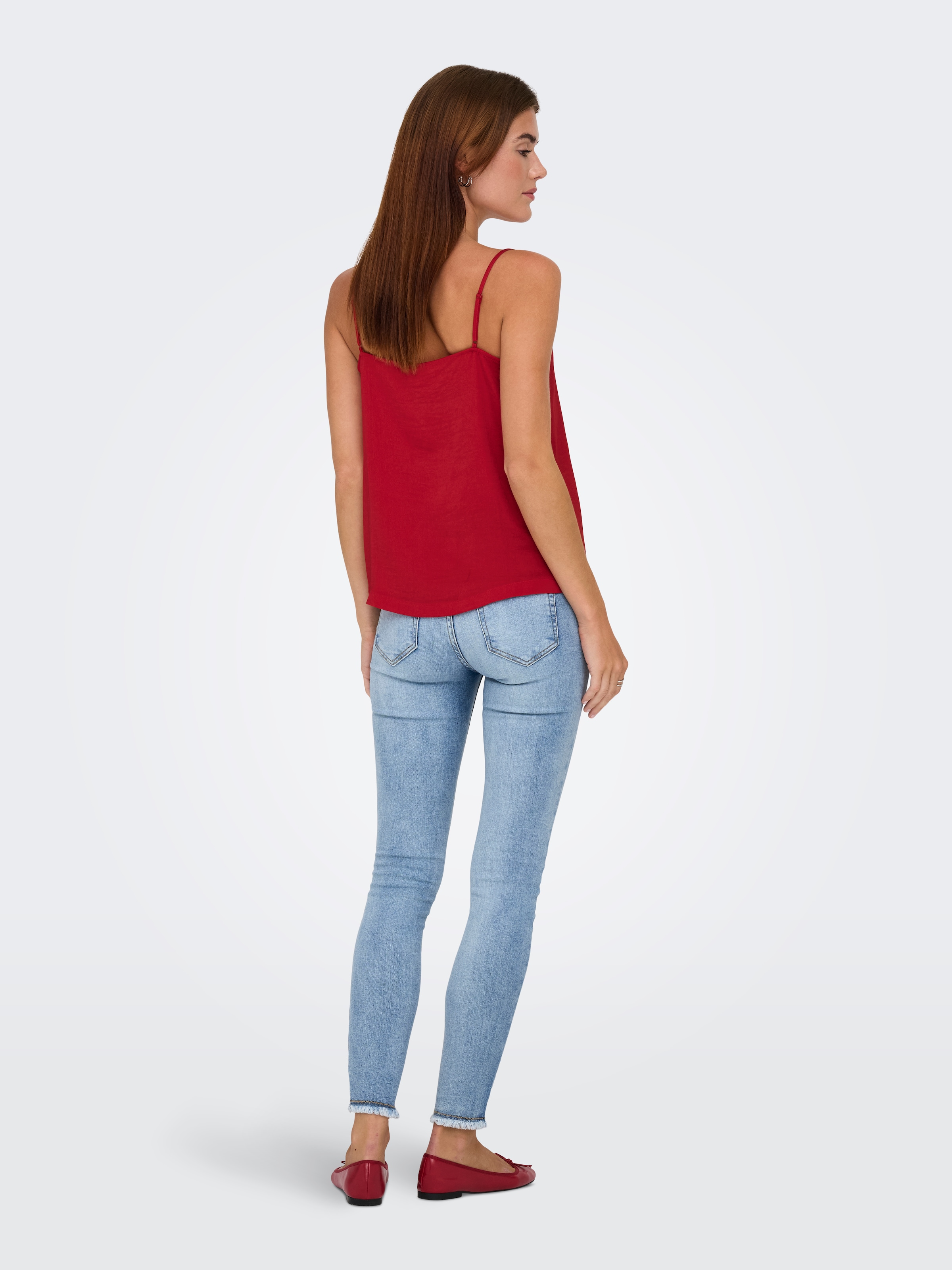 ONLY Spaghettitop »ONLDEBBIE SINGLET NOOS WVN« Kunstfaser, regular fit, Rundhals