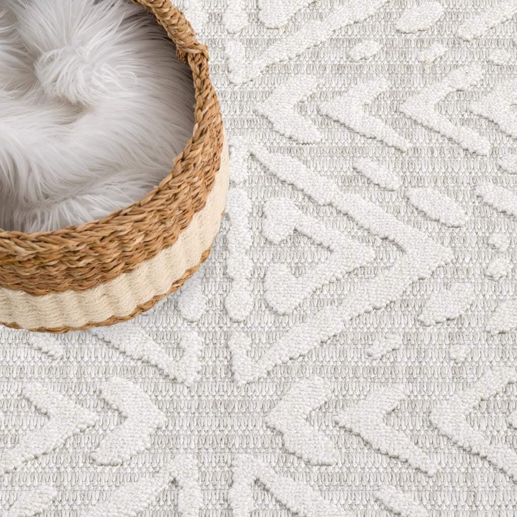 Carpet City Teppich »CLASICO 8926«, rechteckig, 11 mm Höhe, Läufer, Kurzflor, Hochtief-Muster, Boho, Fransen, Wohnzimmer