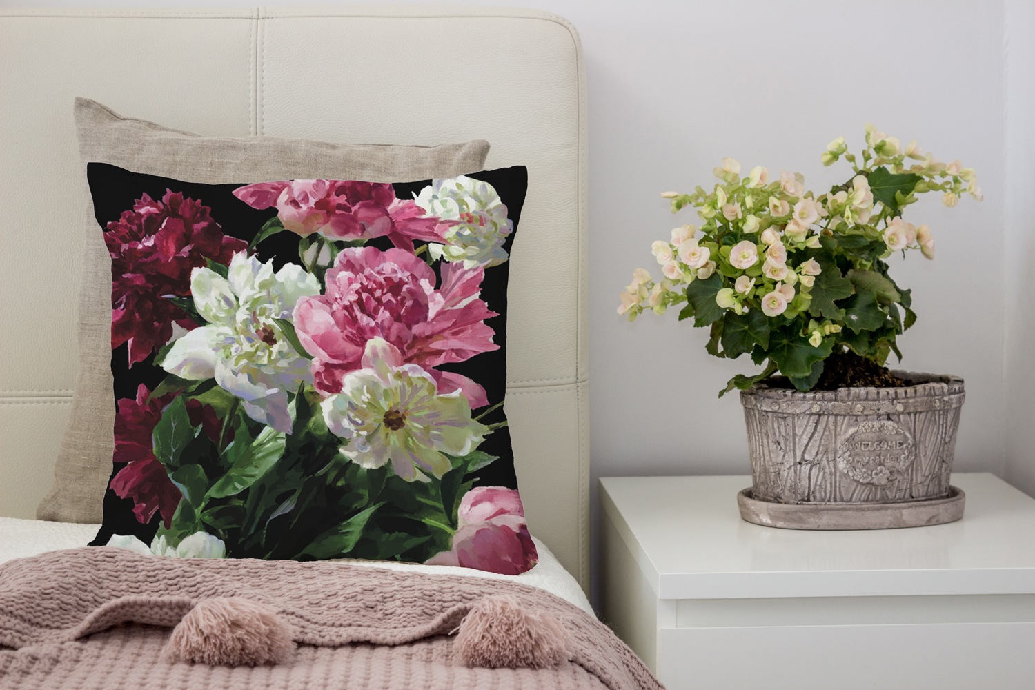 queence Dekokissen »Blütenzweige« Kissenhülle ohne Füllung, 1 Stück