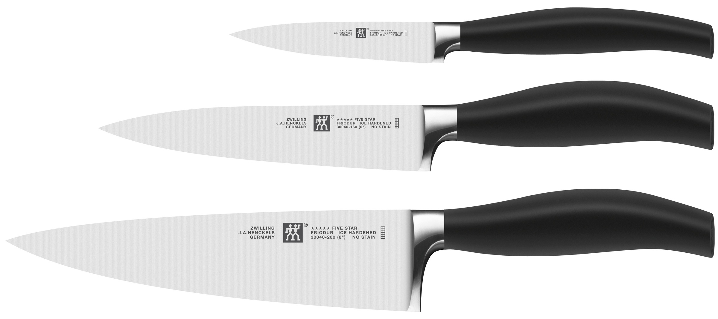 Zwilling Messer-Set "***** FIVE STAR" Made in Germany, Sonderschmelze, Ergonomisch, 3-tlg.