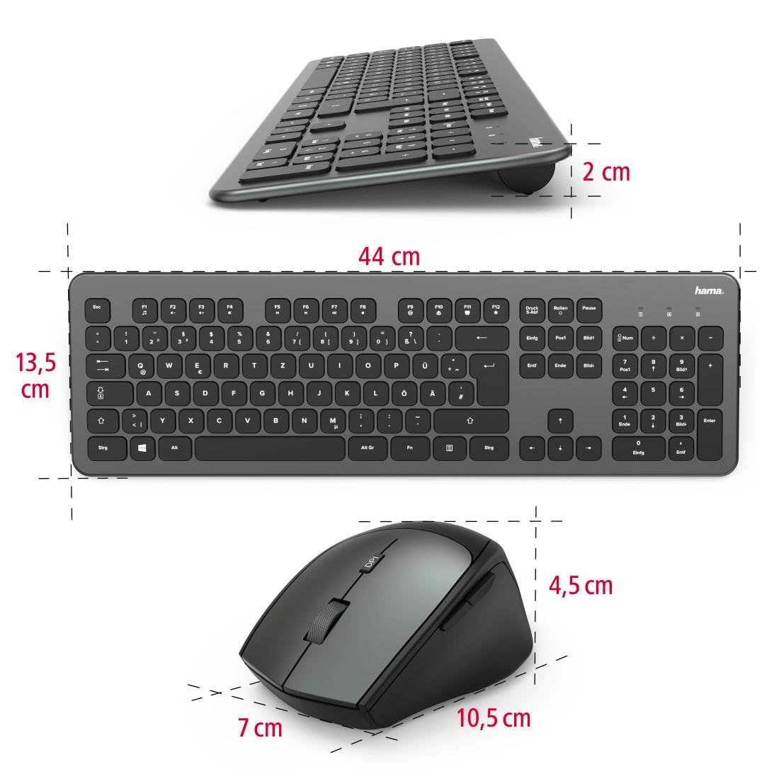 Hama Tastatur- und Maus-Set »Funktastatur-/Maus-Set 