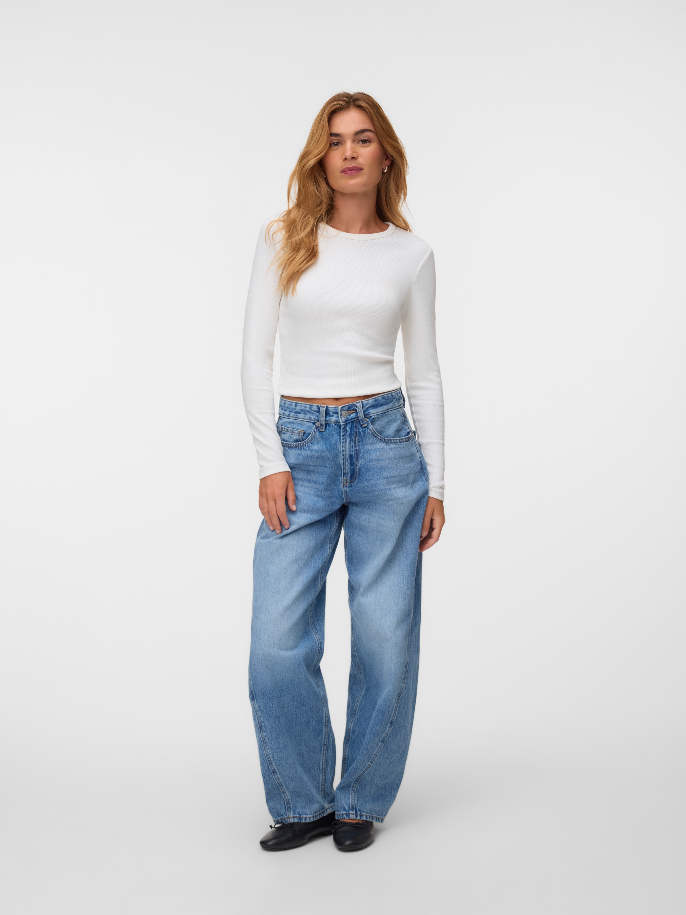 Vero Moda Weite Jeans »VMZOE MR BARREL DNM JEANS LI3154 NOOS« Baumwolle, mid waist, loose fit