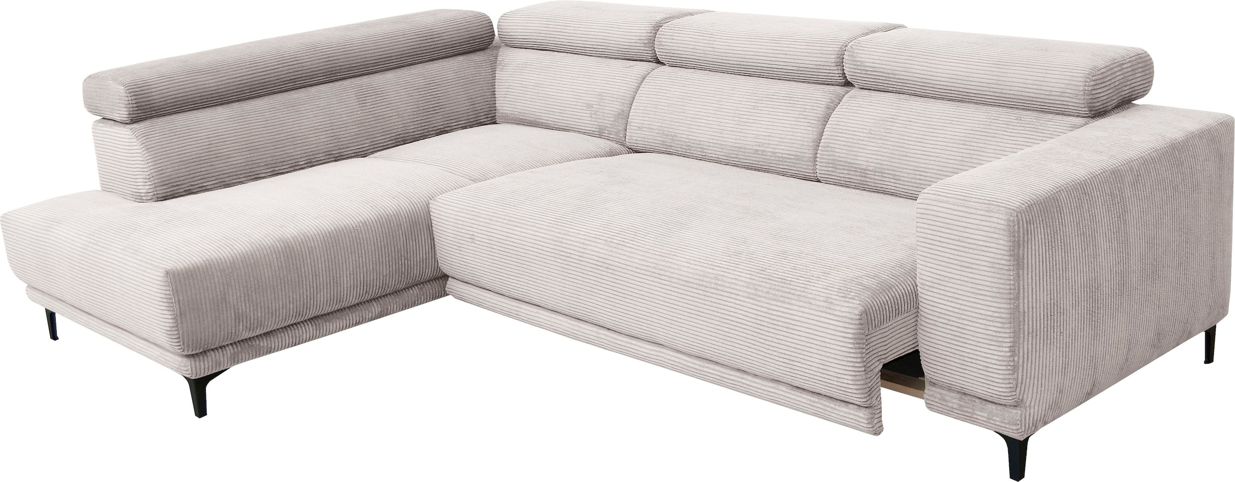 alina Ecksofa »Hikari«, wahlweise mit Sitzvorzug, in modernem Cordstoff, Breite 302 cm