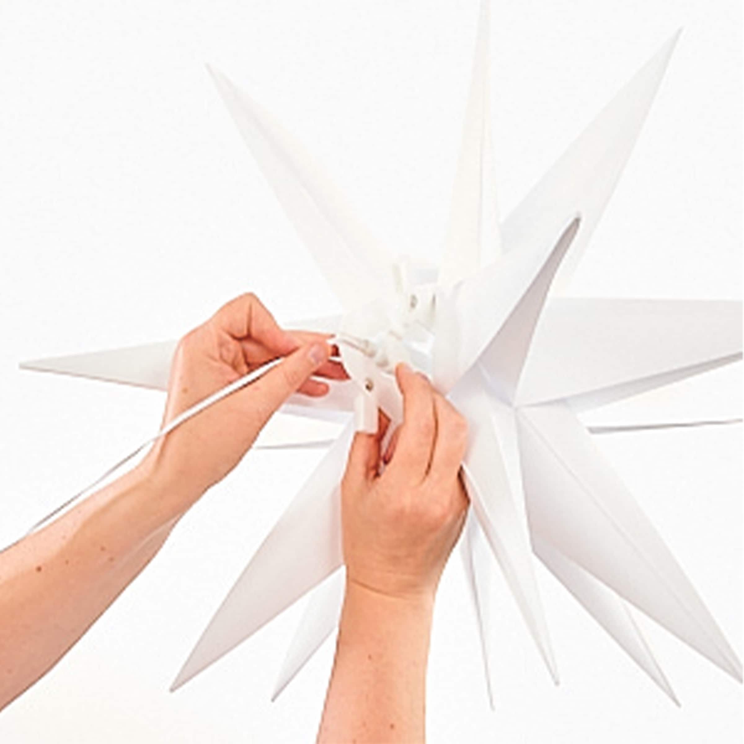 my home LED-Hängeleuchte »Visia« LED-Modul 1 Stk. Warmweiß 3D LED Stern mit Erdspieß, weiß, einfache Installation mit Erdspieß