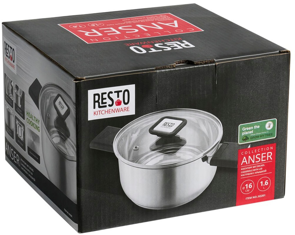 RESTO Kitchenware Kochtopf »Anser, energiesparend und spülmaschinenfest, im Geschenkkarton« 2 Stk. tlg. Edelstahl 18/10