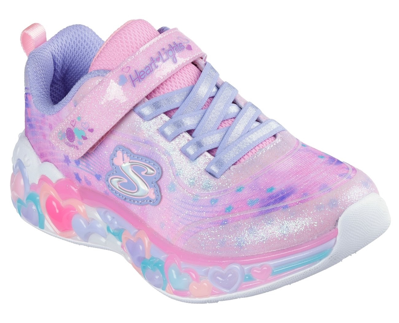 Skechers Sneaker »ETERNAL HEART LIGHTS«, Blink,-Klettschuh mit Herz-Applikation, Größenschablone zum Download