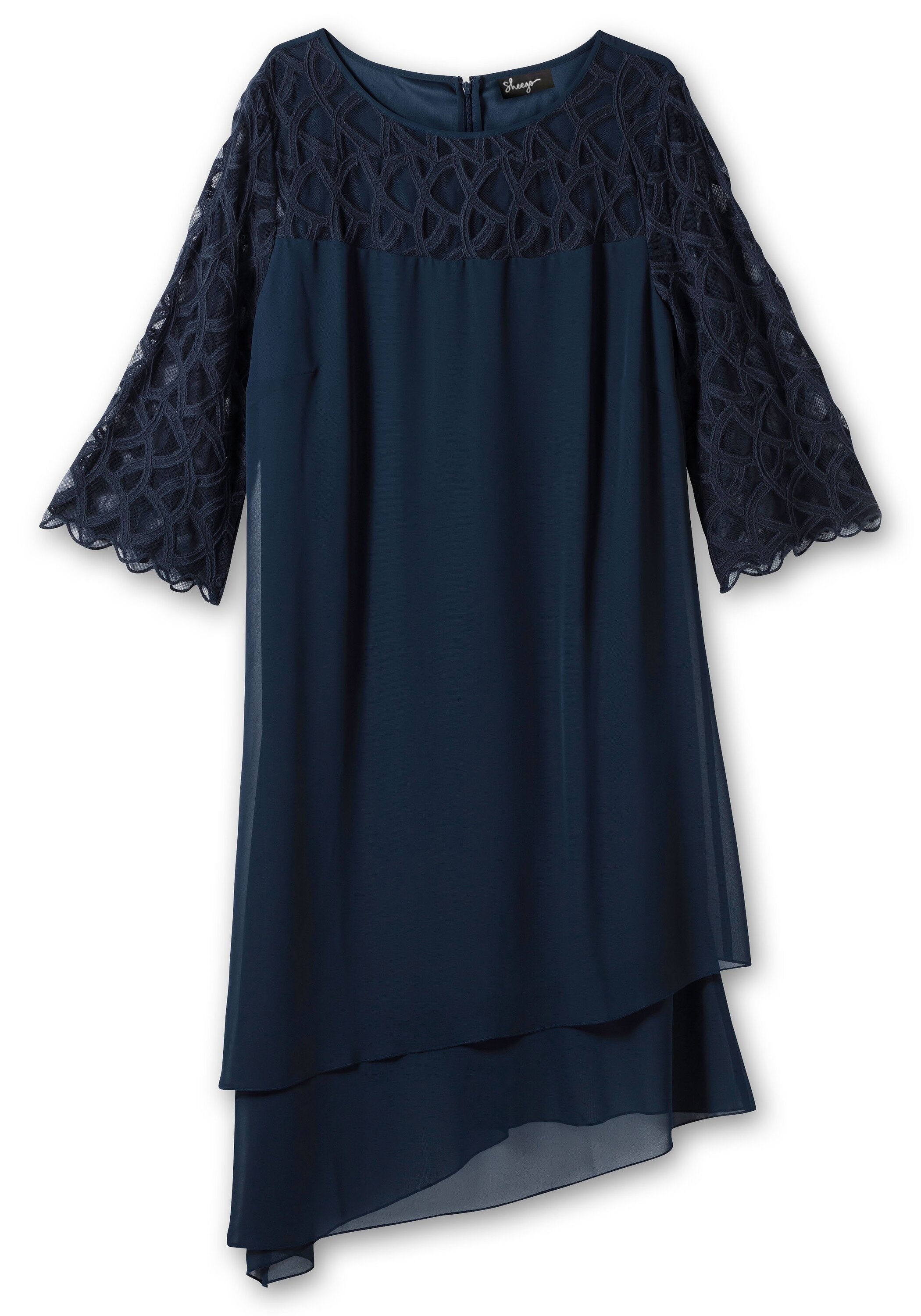 Sheego Abendkleid »Cocktailkleid mit Zierborten, im Lagenlook«