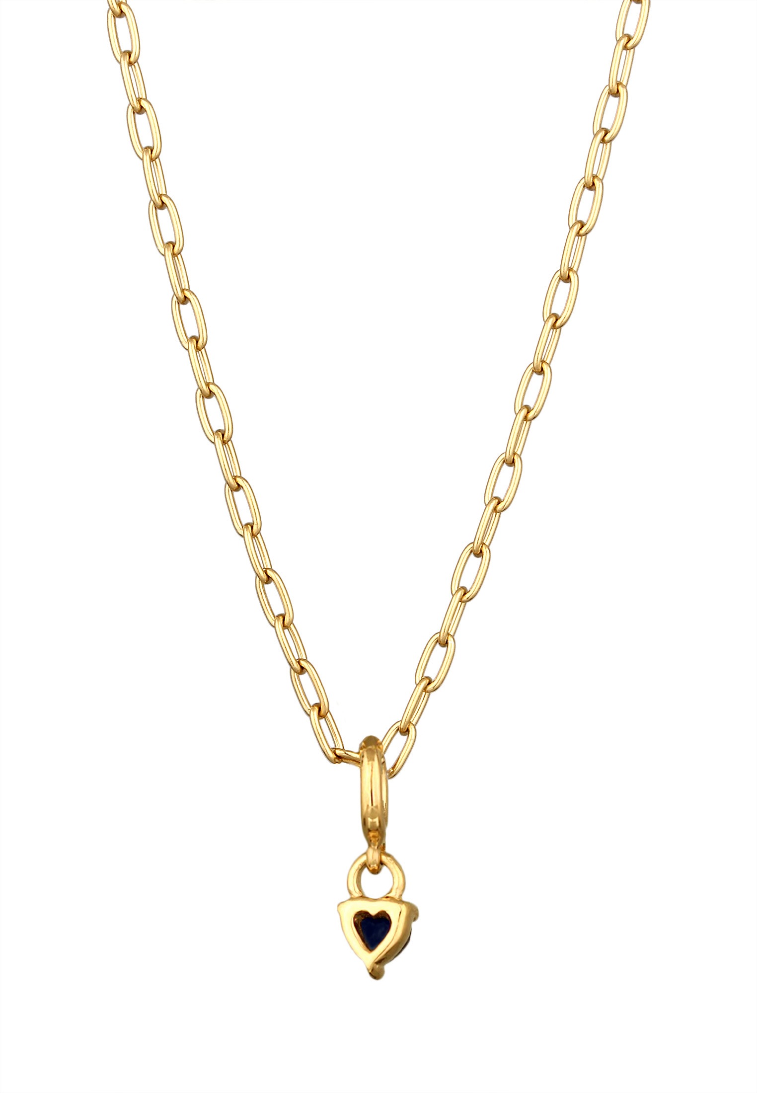 Elli Premium Silberkette »Halskette Herz Saphir Dunkelblau 925 Sterling Silber«