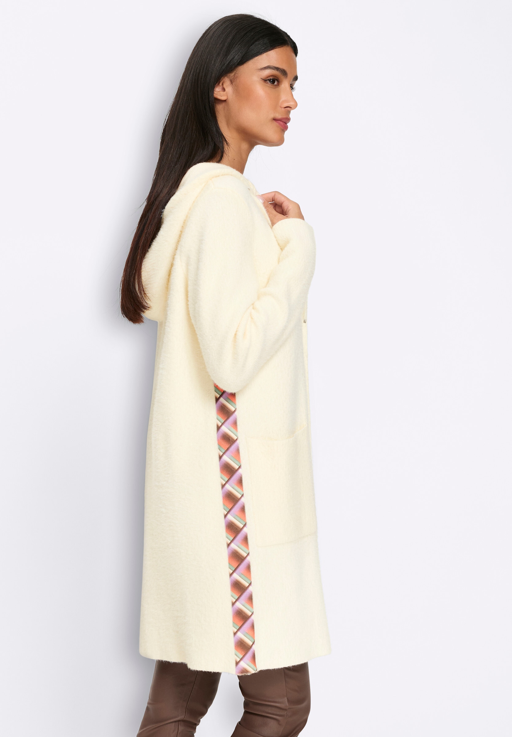 heine Strickjacke »Strickjacke Jacquardstrickjacke mit Kapuze«