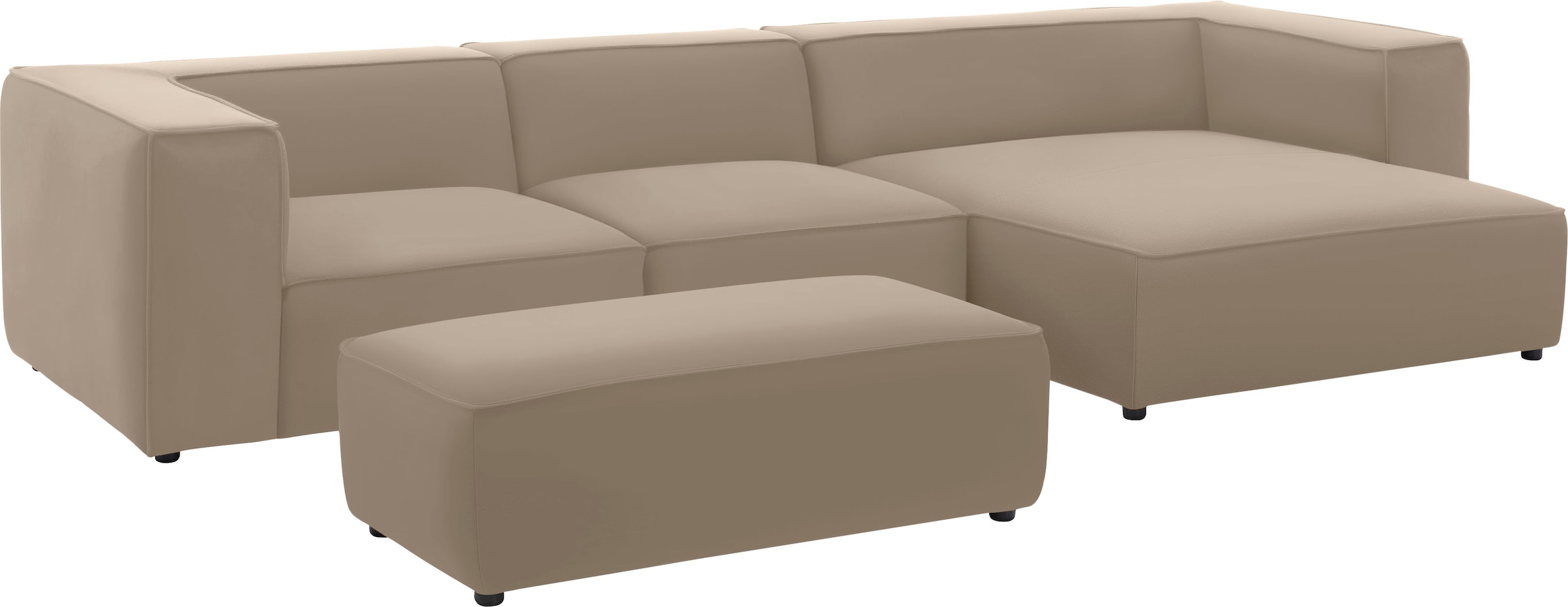 W.SCHILLIG Ecksofa »around-the-block«, mit eleganter Biese, mit Federkern, Breite 341 cm