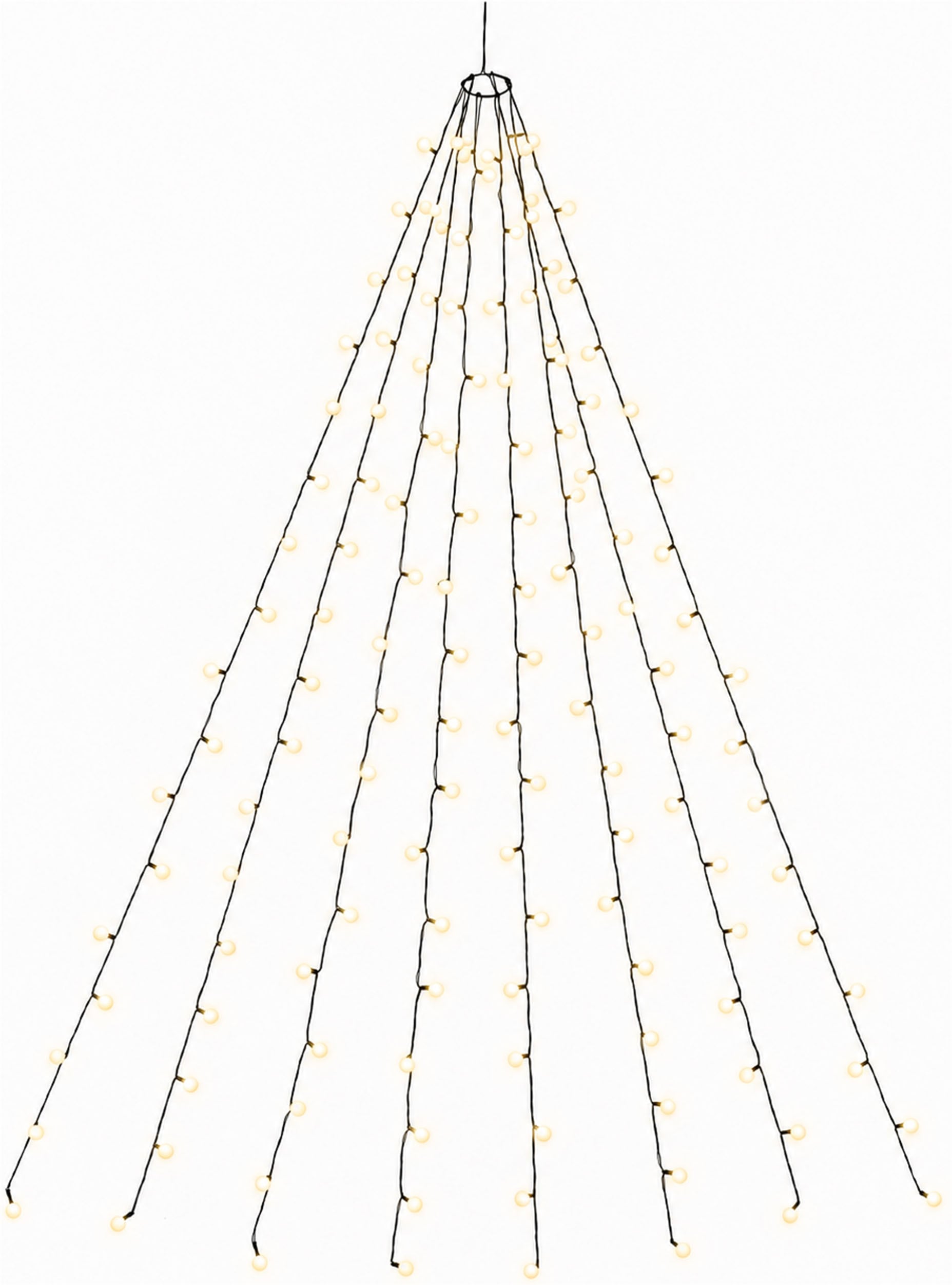OTTO home LED-Baummantel »1,3/ 1,7/ 2,1/ 2,6 u. 3,3 m Länge, Kugel LEDs, Timer, Indoor, Outdoor« warmweiß, IP44, 5 m Zuleitung, innen, außen, Garten, Balkon, Terrasse