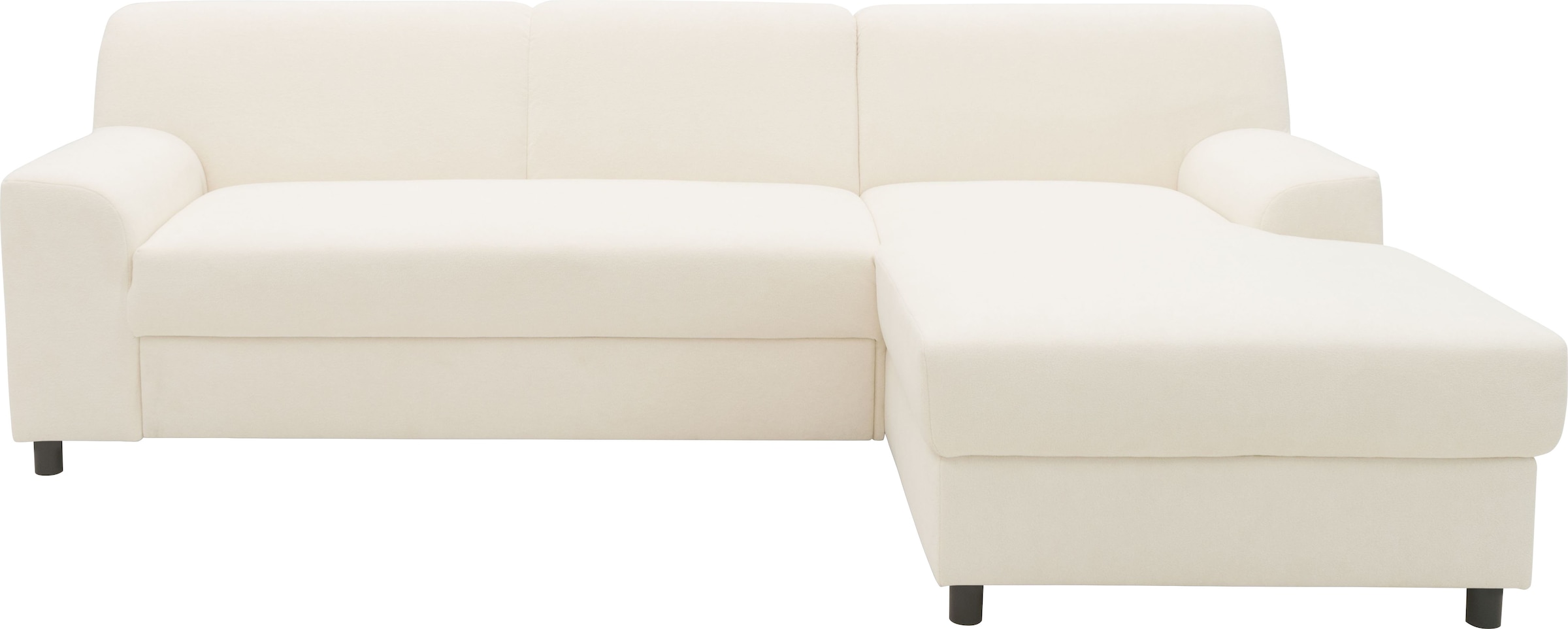 DOMO collection Ecksofa »Turah 2, L-Form, Cord oder Luxus-Microfaser, komfortabler Federkern«, B/T/H: 241/146/79 cm, incl. Zierkissen, wahlweise mit Bettfunktion