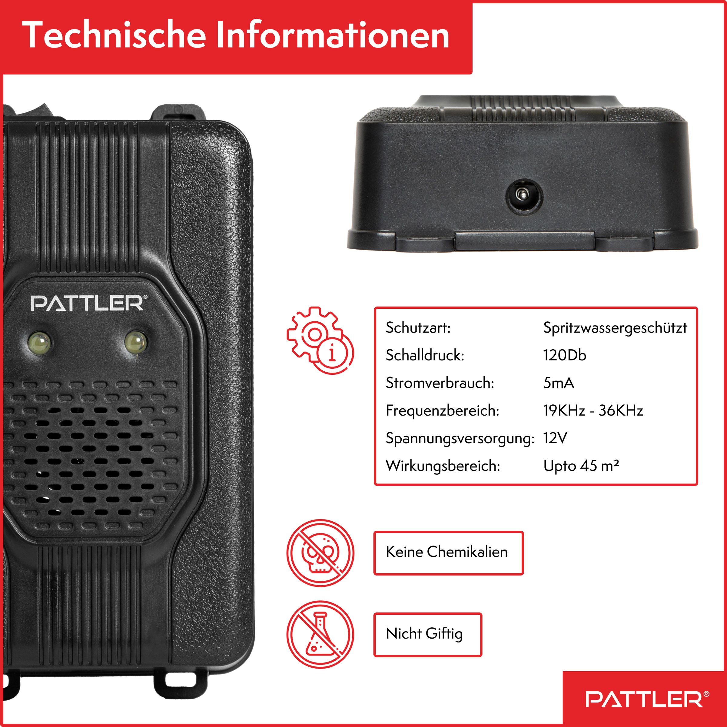 Pattler Ultraschall-Tierabwehr »Marderschreck fürs Auto mit Blitzlicht« 1 Gerät