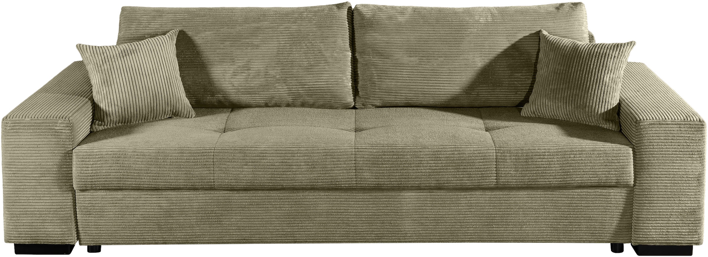 COLLECTION AB Schlafsofa »Kreta, B: 248 cm, Liegefl. 137x195 cm« Bettfunktion, Bettkasten & 2 Zierkissen, optional mit Topper