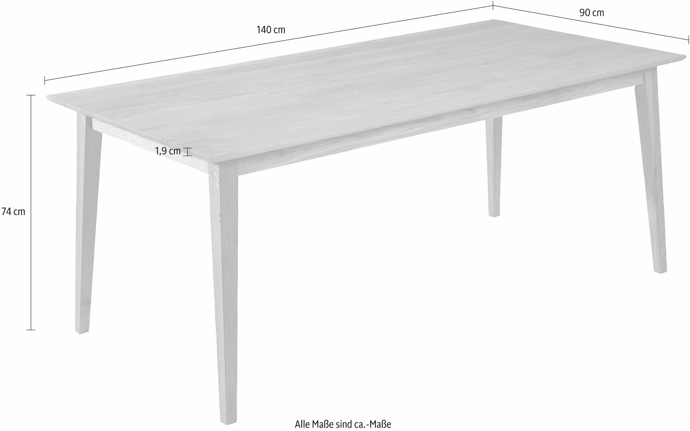 massivline&more Esstisch »Filippa«, Gestell aus Massivholz