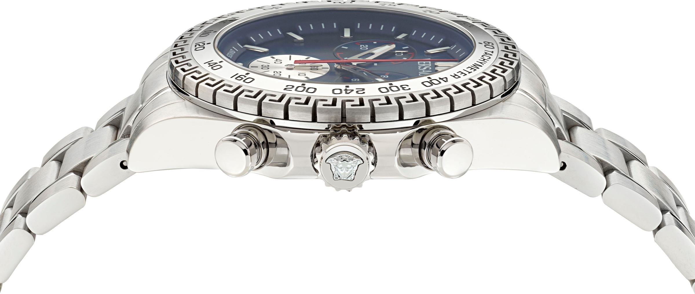 Versace Chronograph »VERSACE CHRONO X« Quarzuhr, Armbanduhr, Herrenuhr,Swiss Made,Edelstahlband,Stoppfunktion