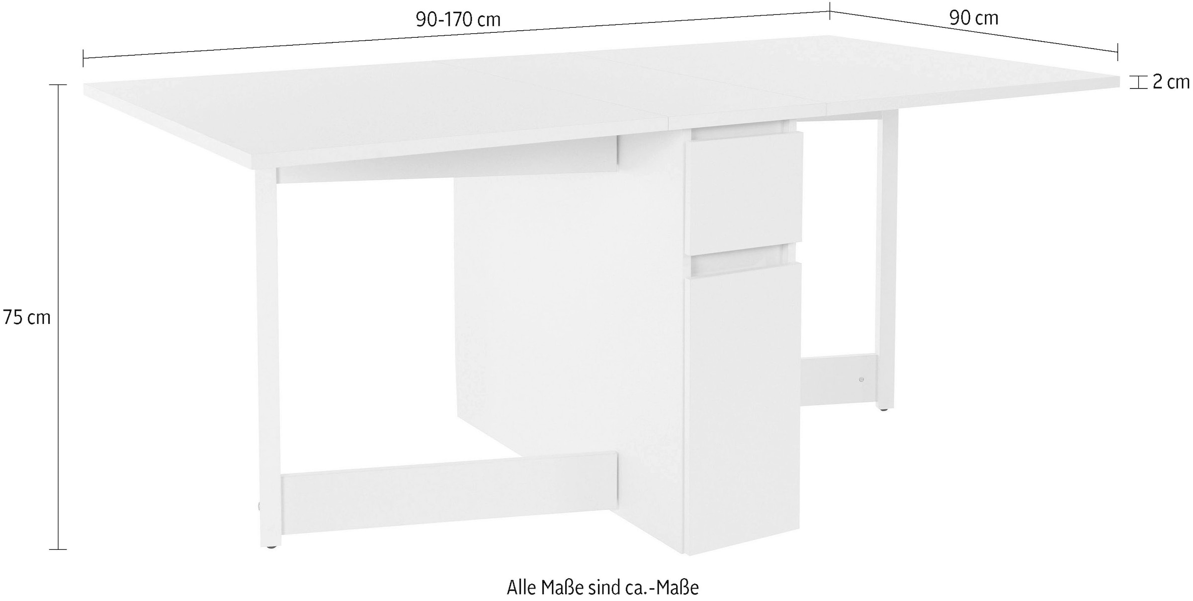 Woodman Esstisch »Jasper«, mit einer rechteckigen Tischplatte und Auszugsfunktion, Breite 90 cm